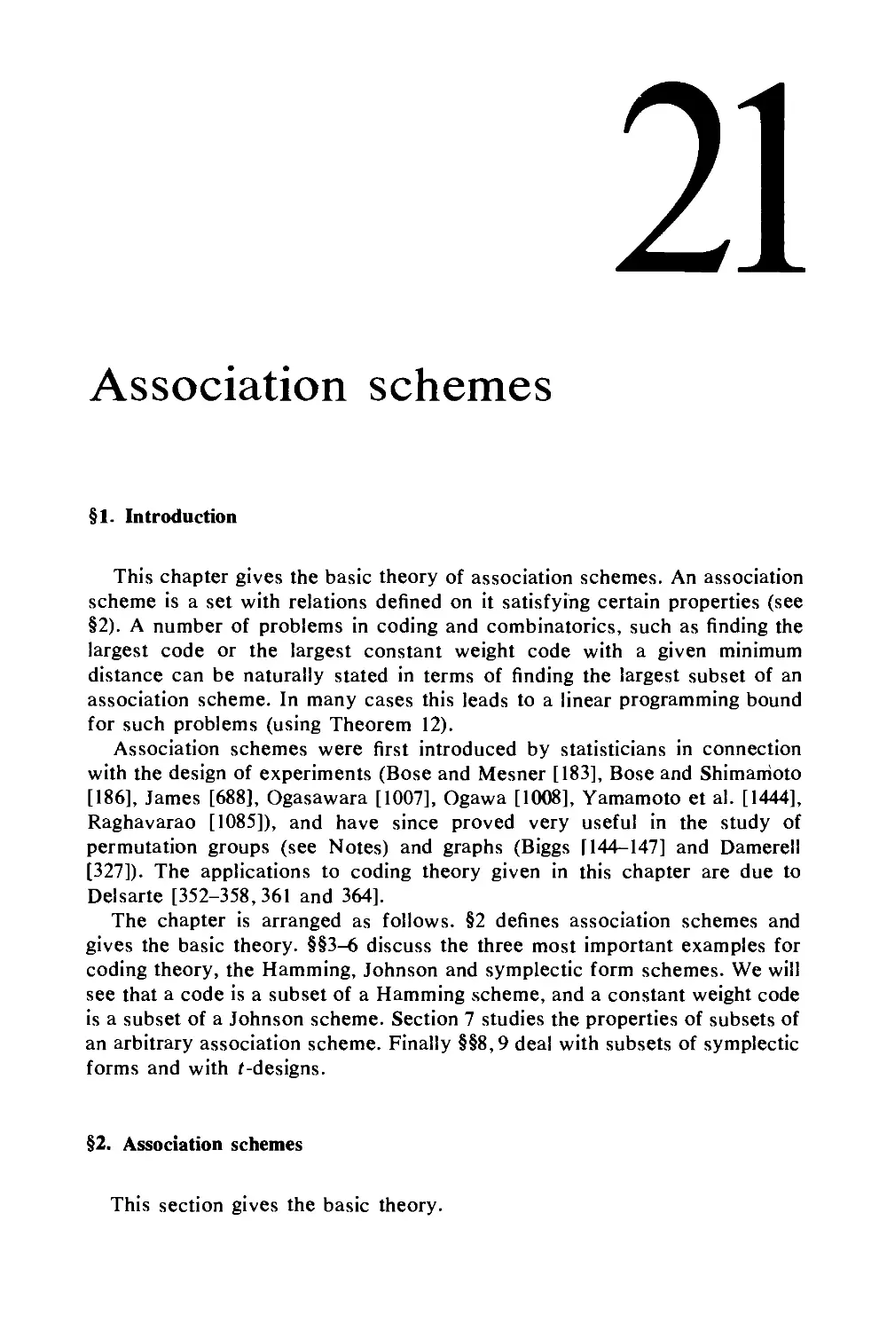 21. Association schemes