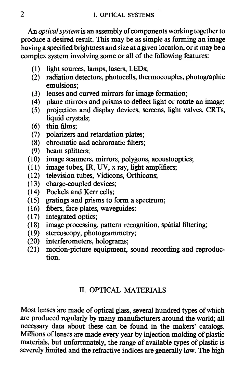 II. Optical Materials
