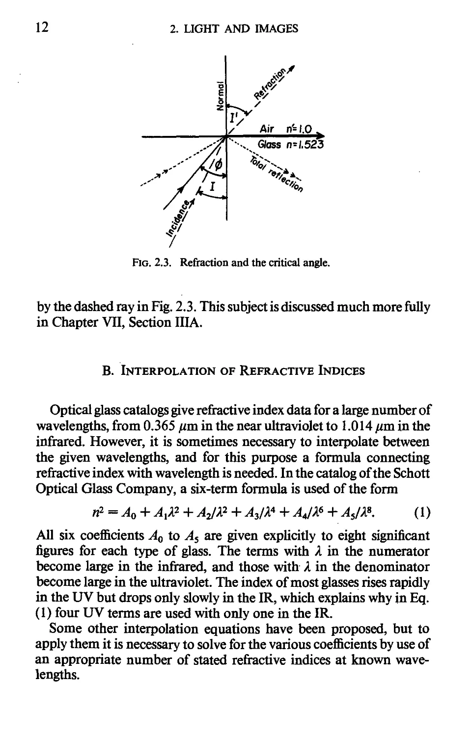 B. Interpolation of Refractive Indices