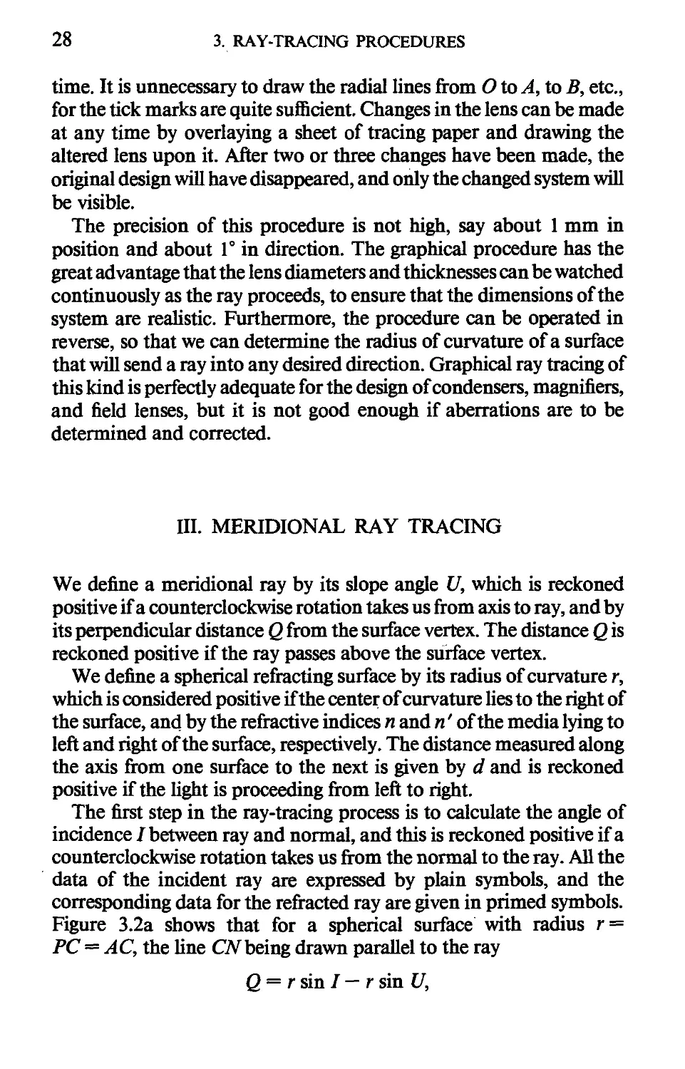 III. Meridional Ray Tracing