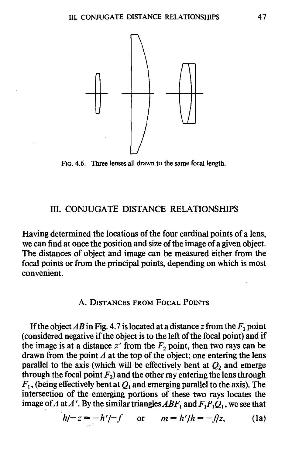 III. Conjugate Distance Relationships