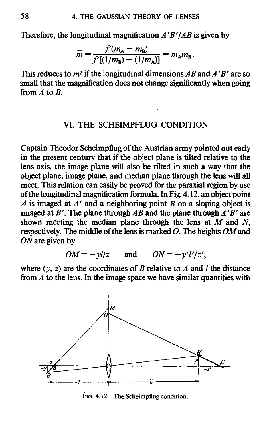 VI. The Scheimpflug Condition