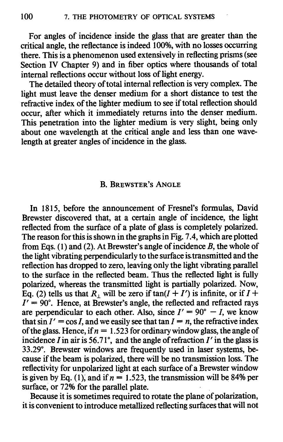 B. Brewster's Angle