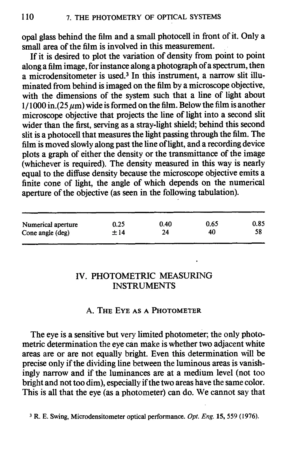 IV. Photometric Measuring Instruments