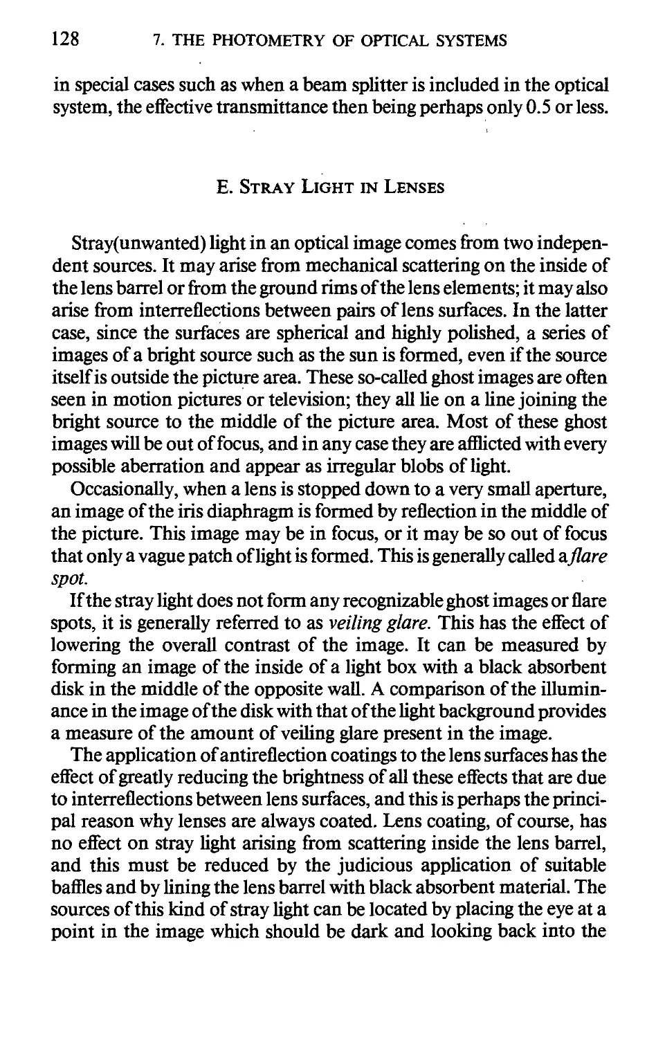 E. Stray Light in Lenses