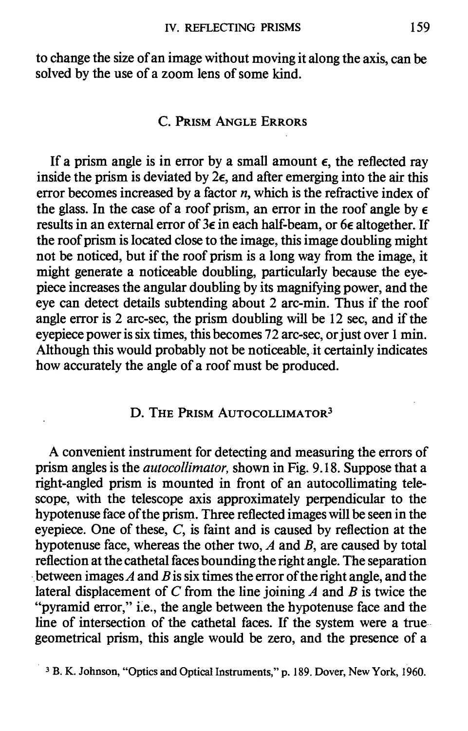 С. Prism Angle Errors
D. The Prism Autocollimator