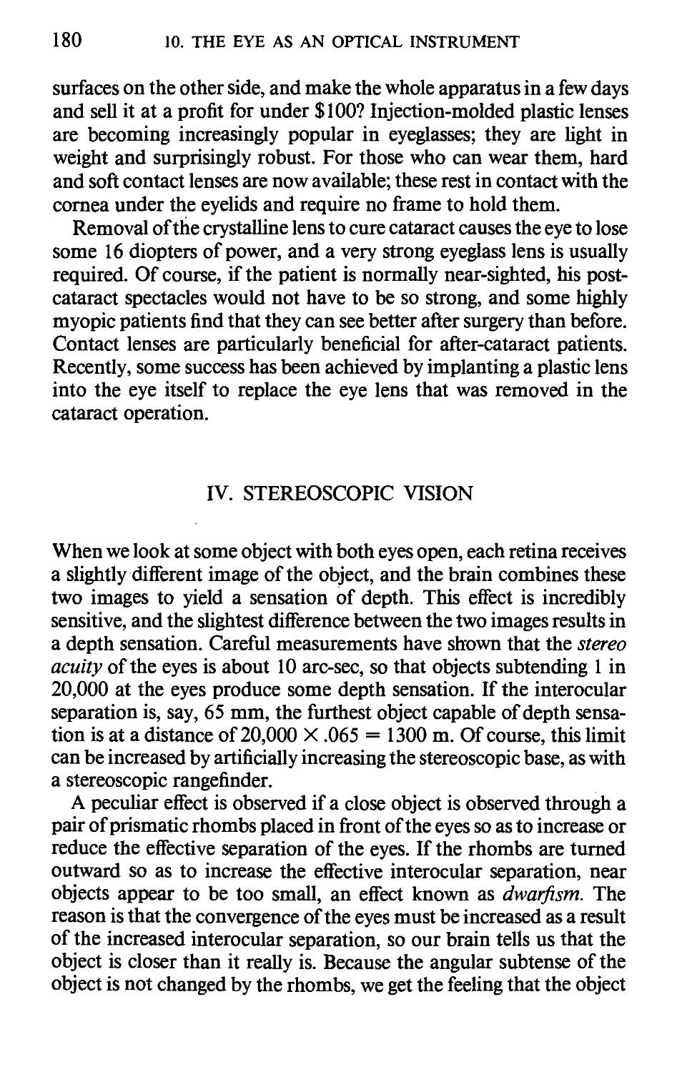 IV. Stereoscopic Vision