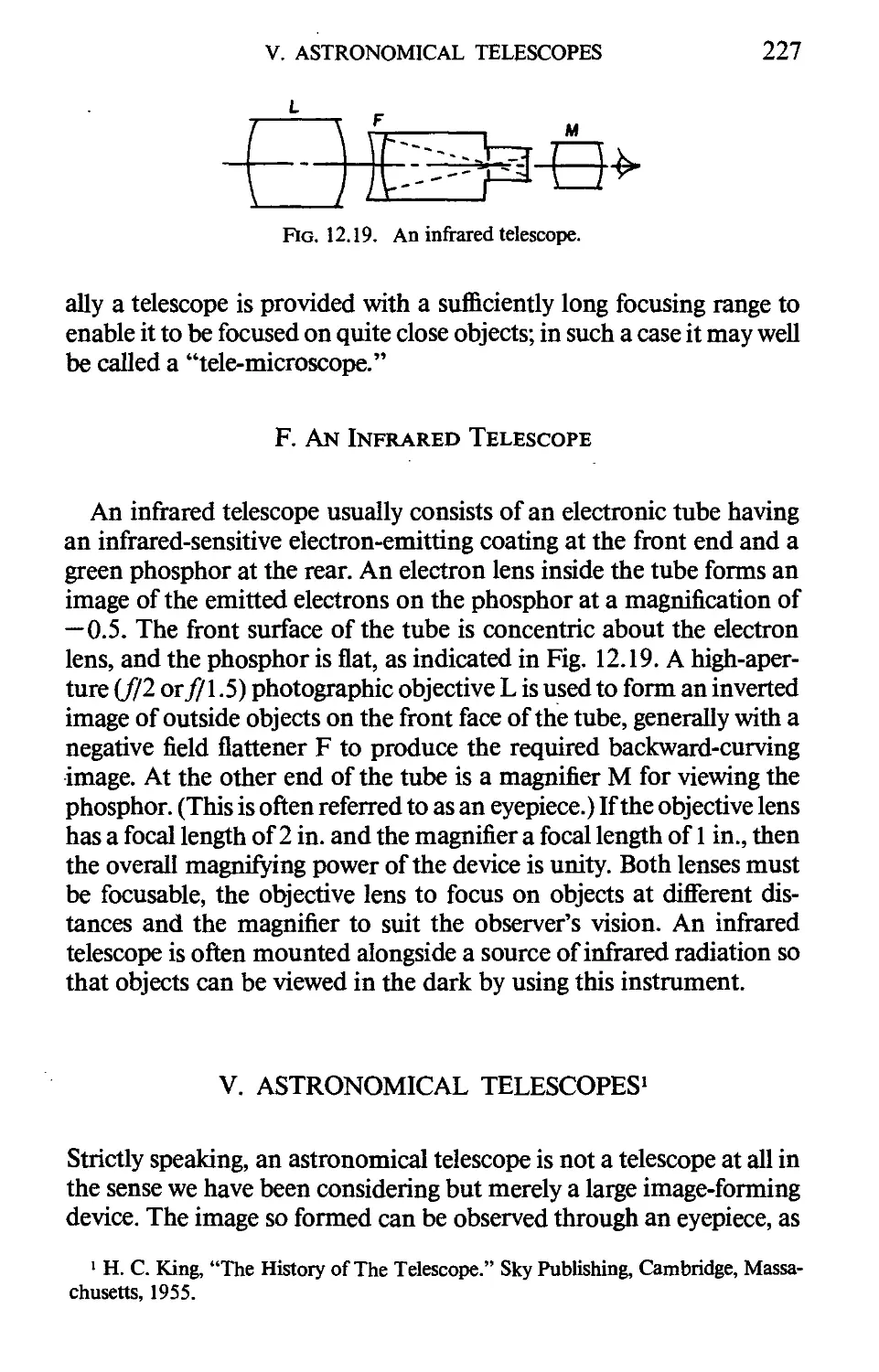 F. An Infrared Telescope
V. Astronomical Telescopes