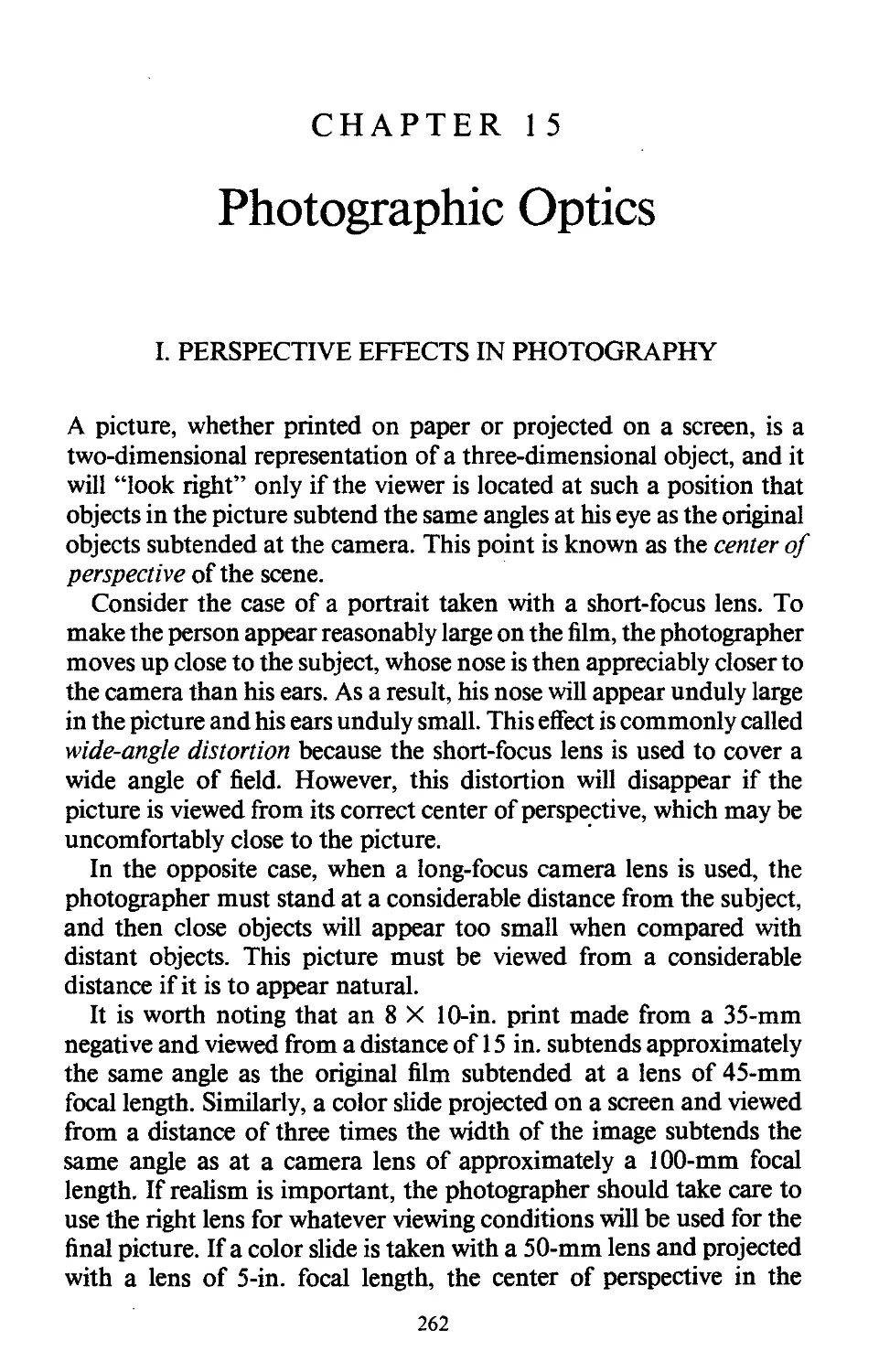 15. PHOTOGRAPHIC OPTICS