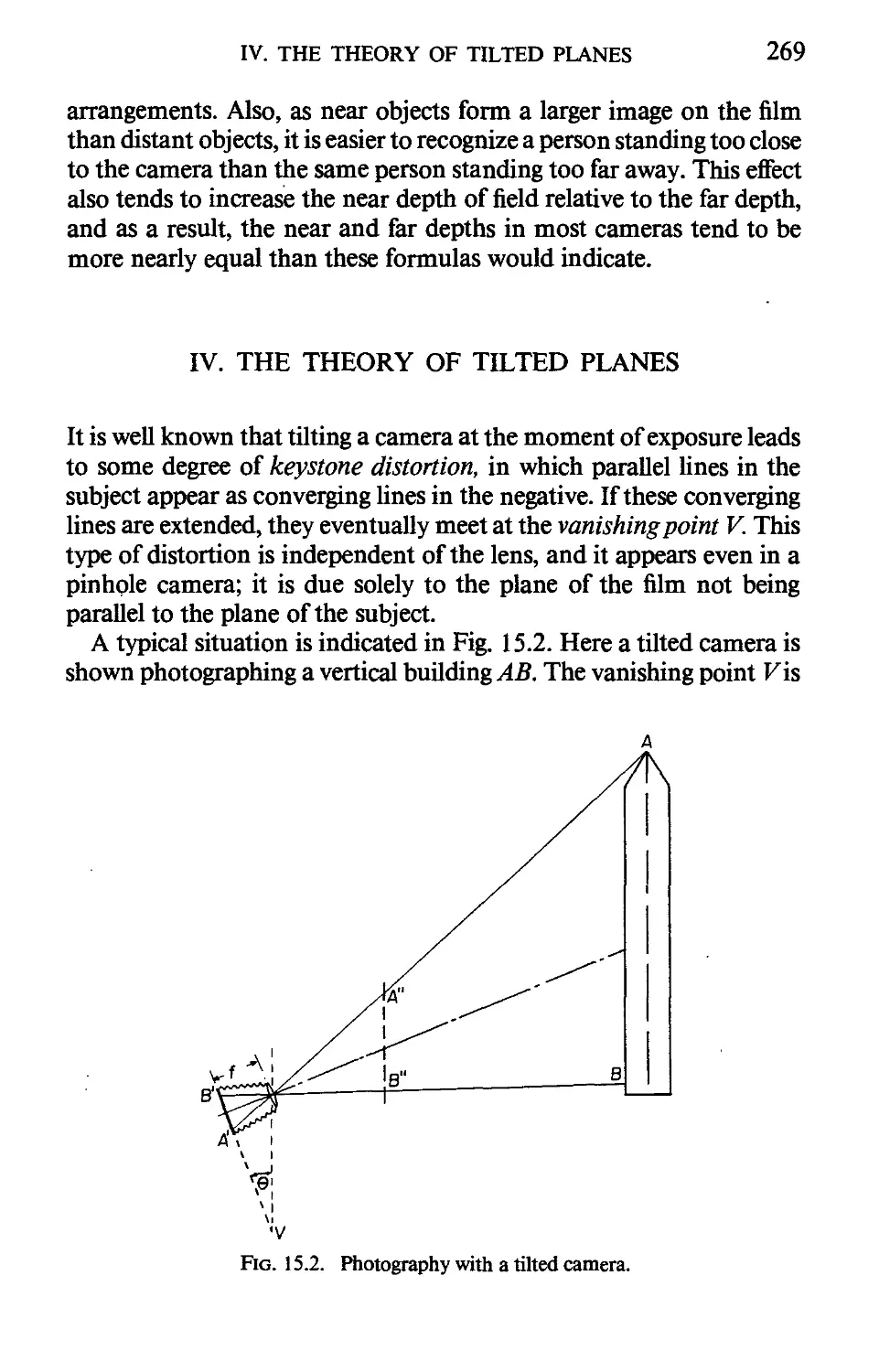 IV. The Theory Of Tilted Planes