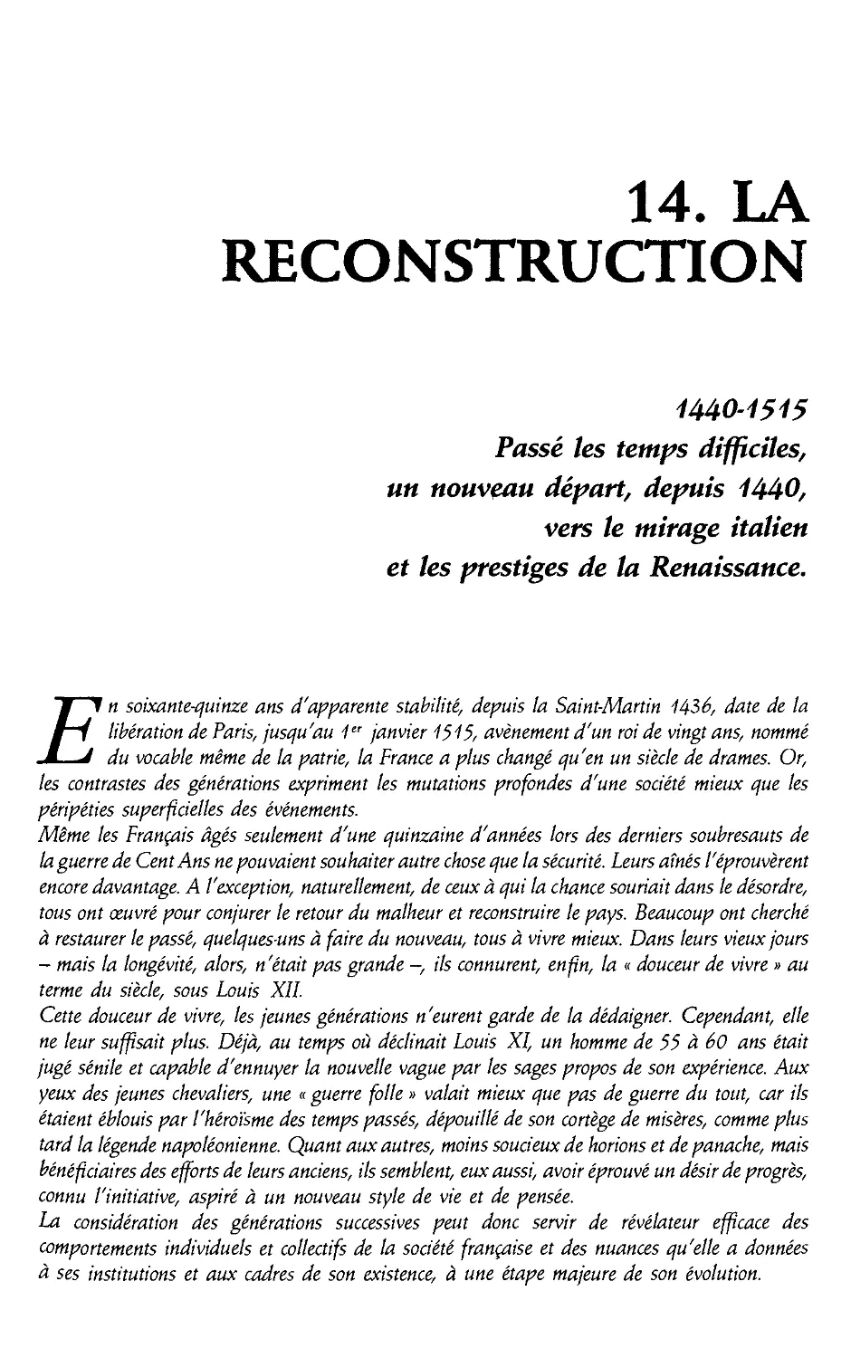 14. La reconstruction, 1440-1515 [343]