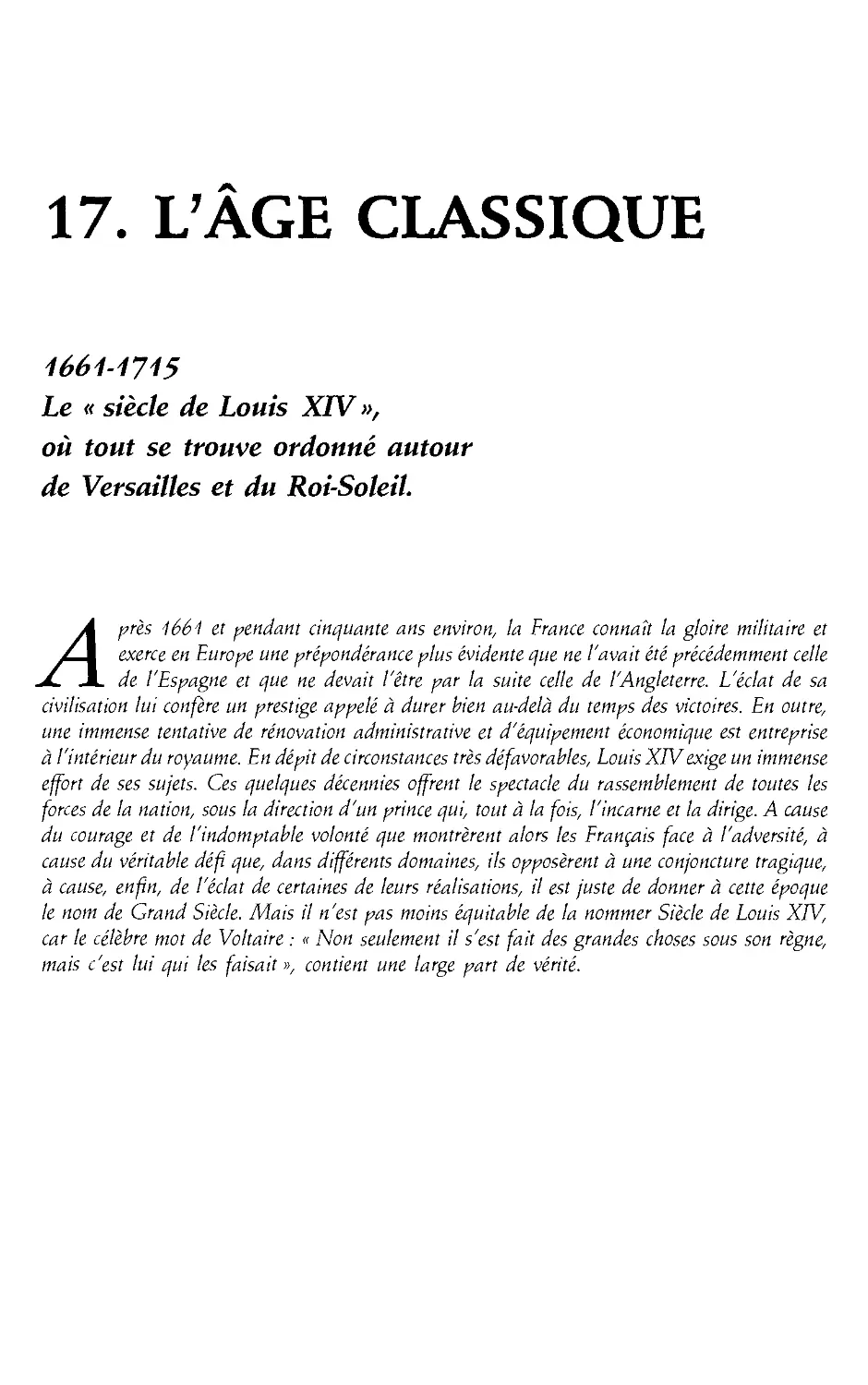 17. L'age classique, 1661-1715 [444]