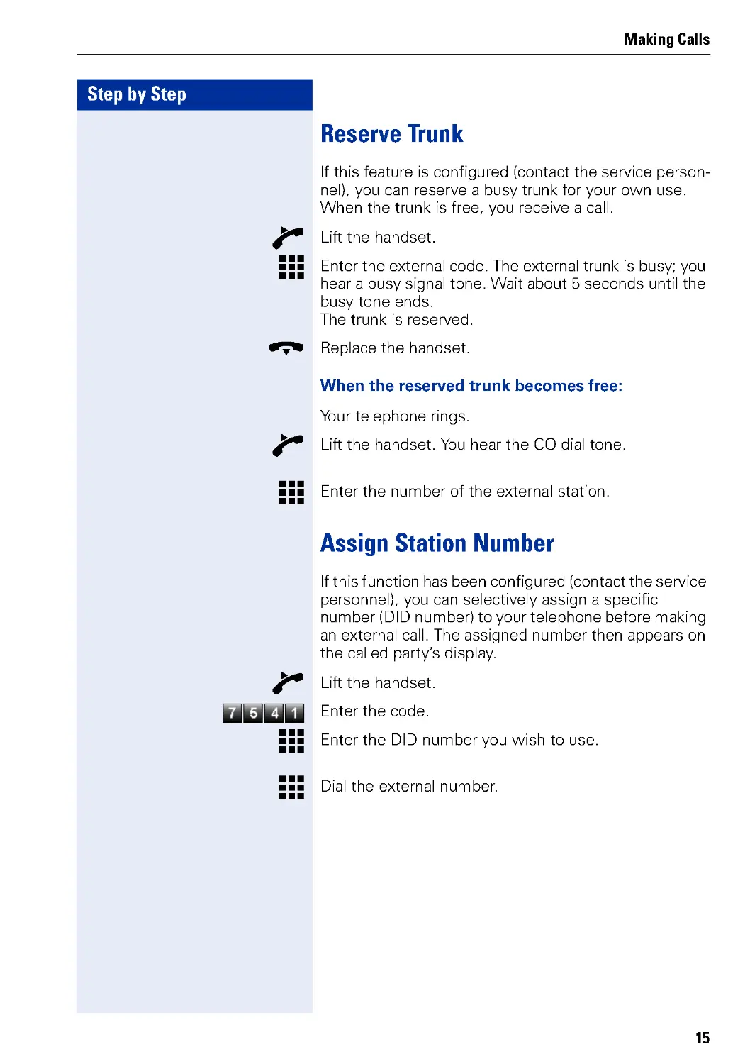 Reserve Trunk
Assign Station Number