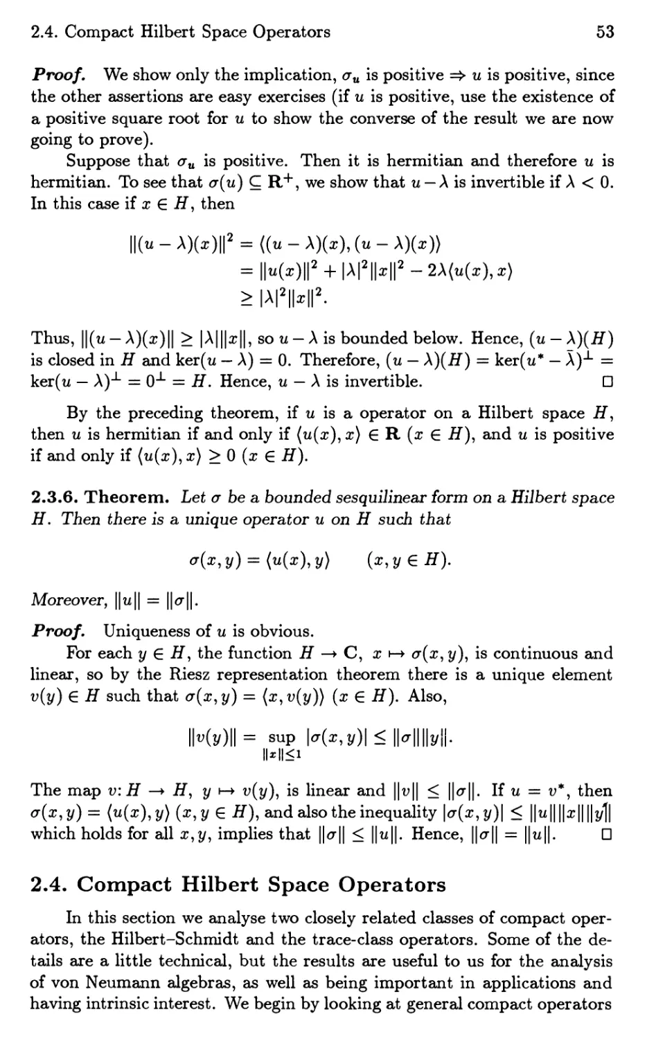 2.4. Compact Hilbert Space Operators