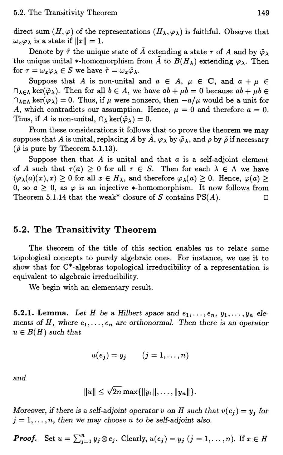 5.2. The Transitivity Theorem