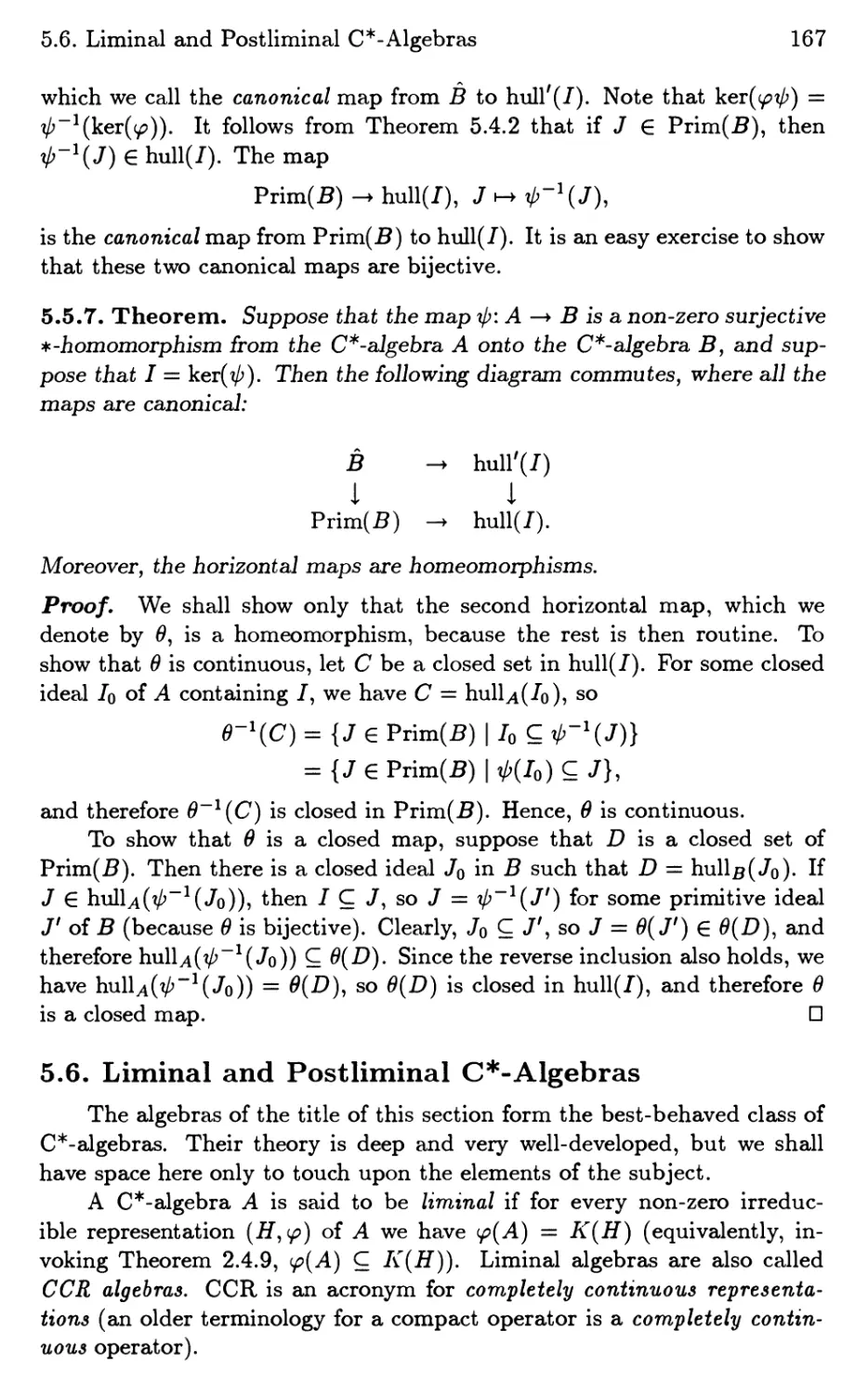 5.6. Liminal and Postliminal C$^\ast$-Algebras