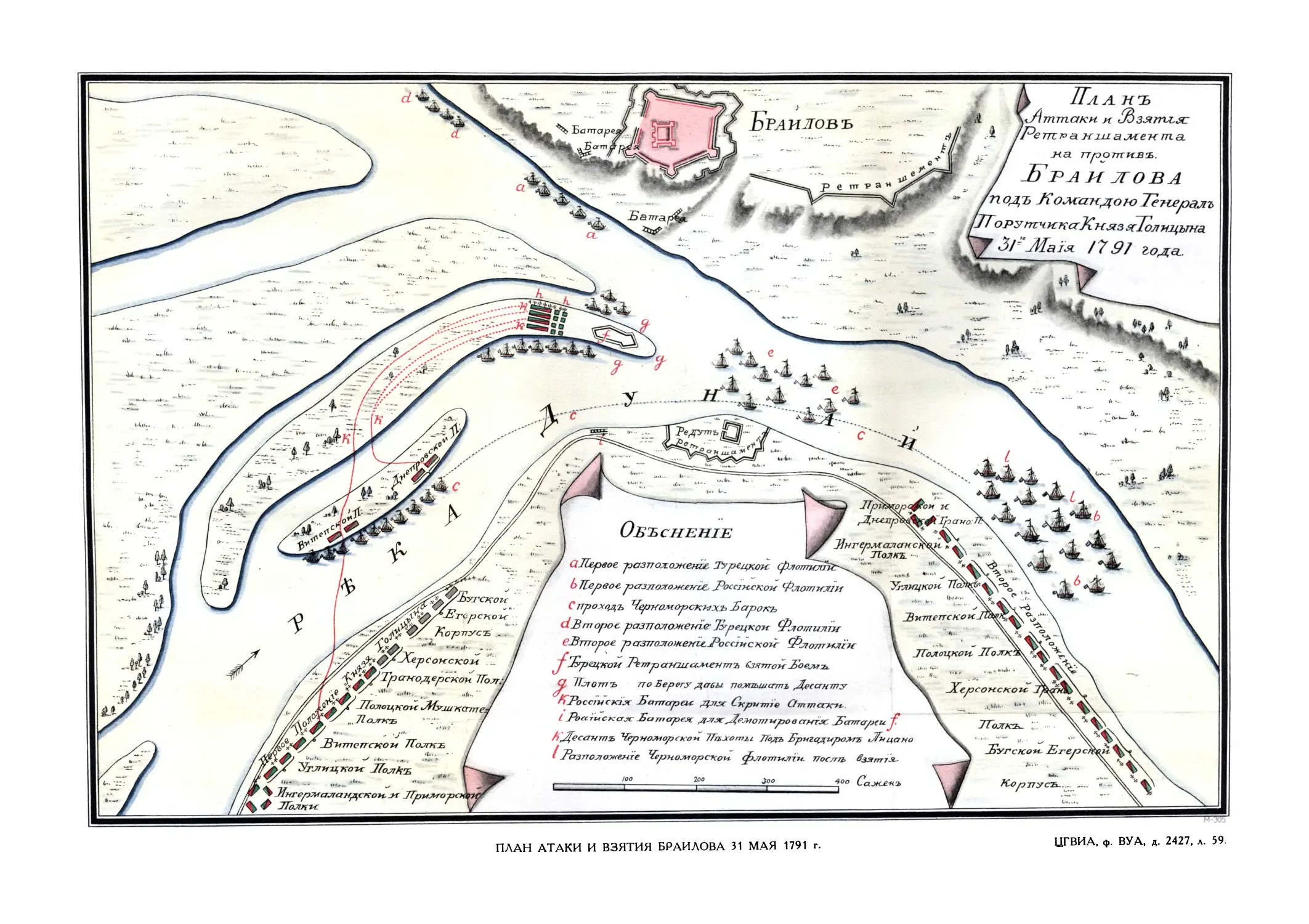 План атаки и взятия Браилова 31 мая 1791 г.