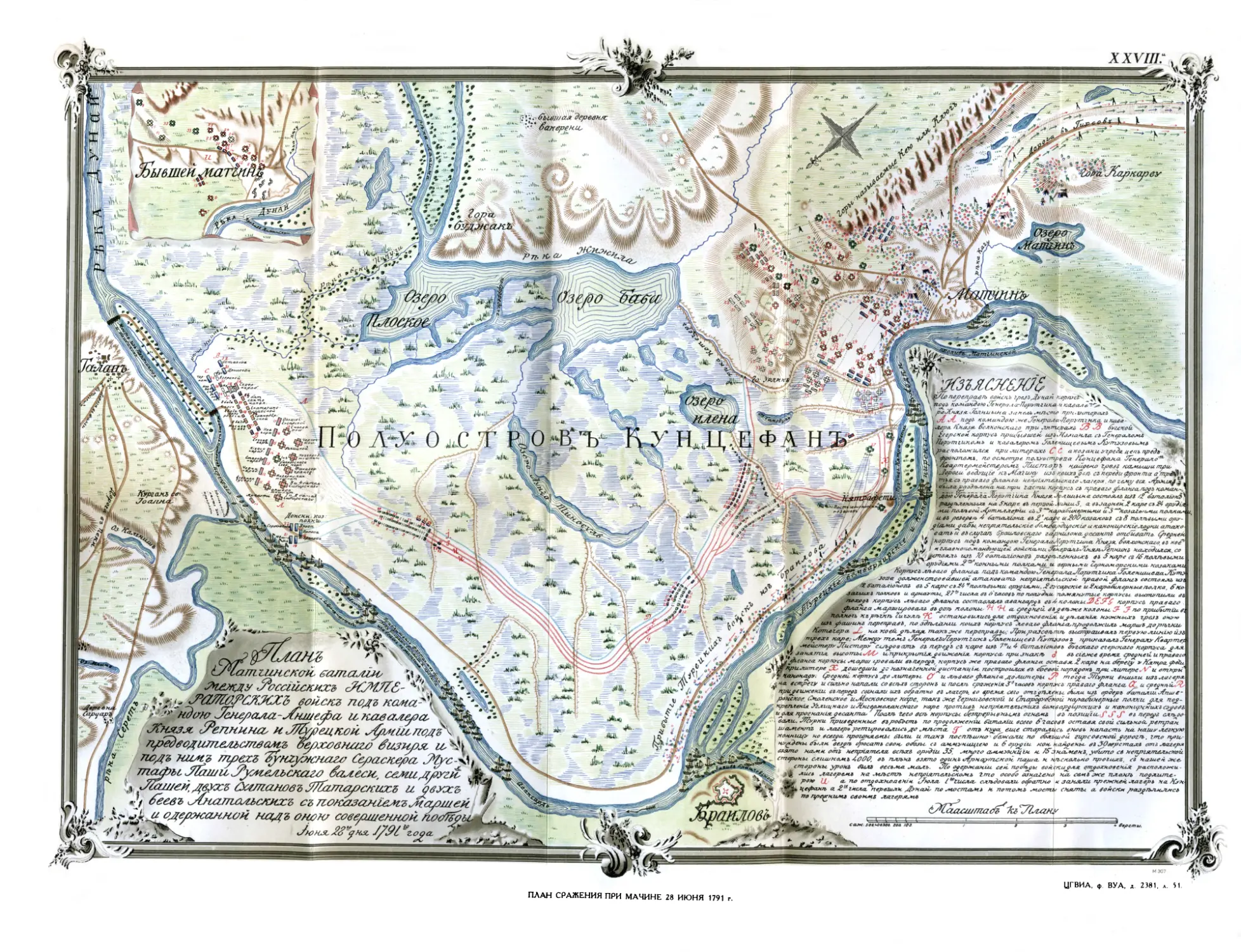 План сражения при Мачине 28 июня 1791 г.