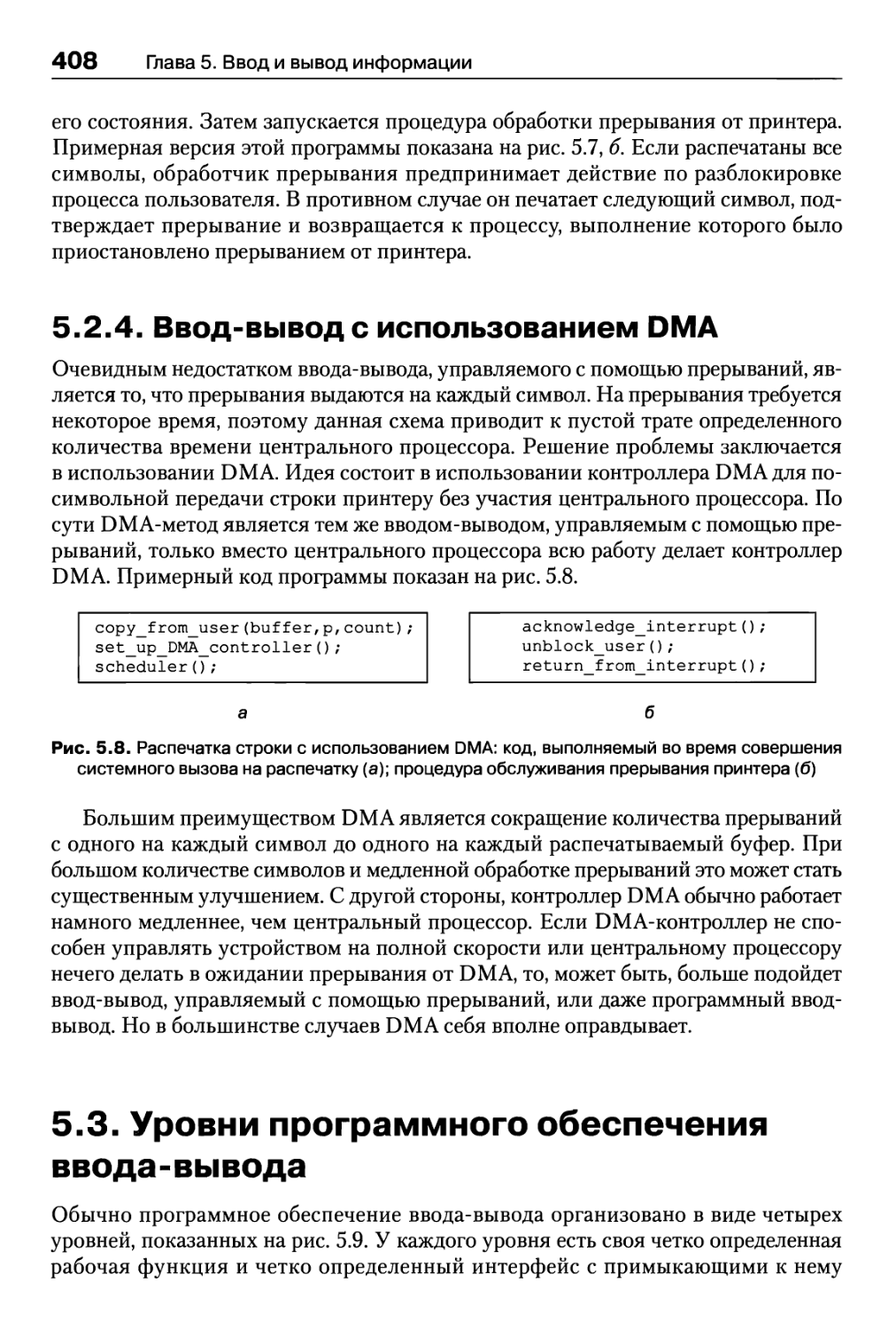5.2.4. Ввод-вывод с использованием DMA
5.3. Уровни программного обеспечения ввода-вывода