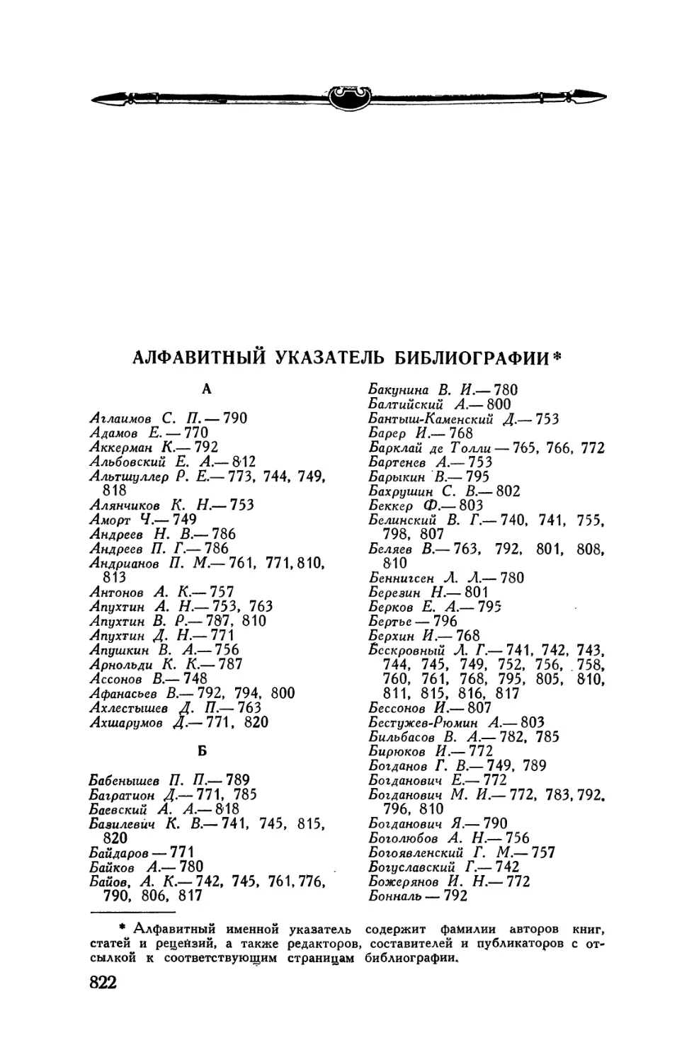 Алфавитный указатель библиографии