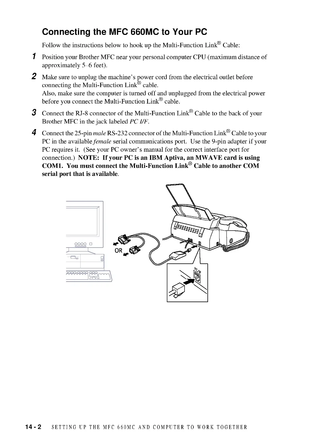 Connecting the MFC 660MC to Your PC