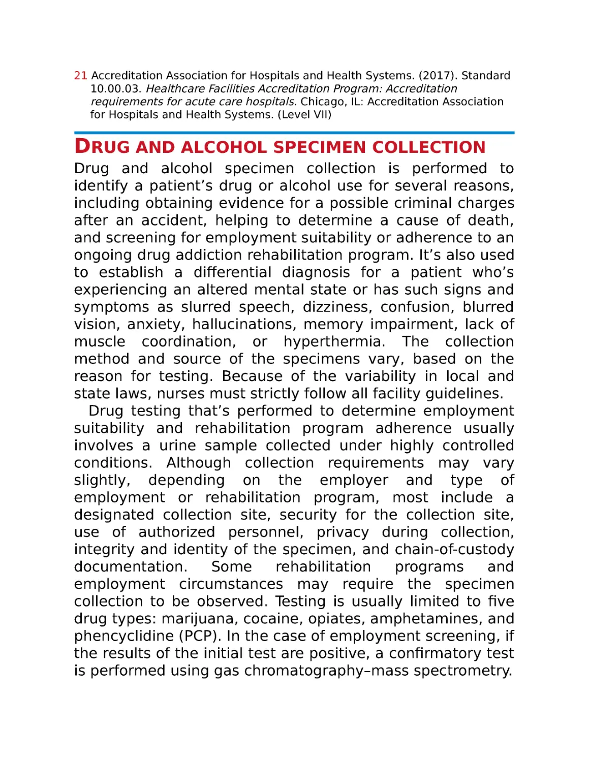 Drug and alcohol specimen collection