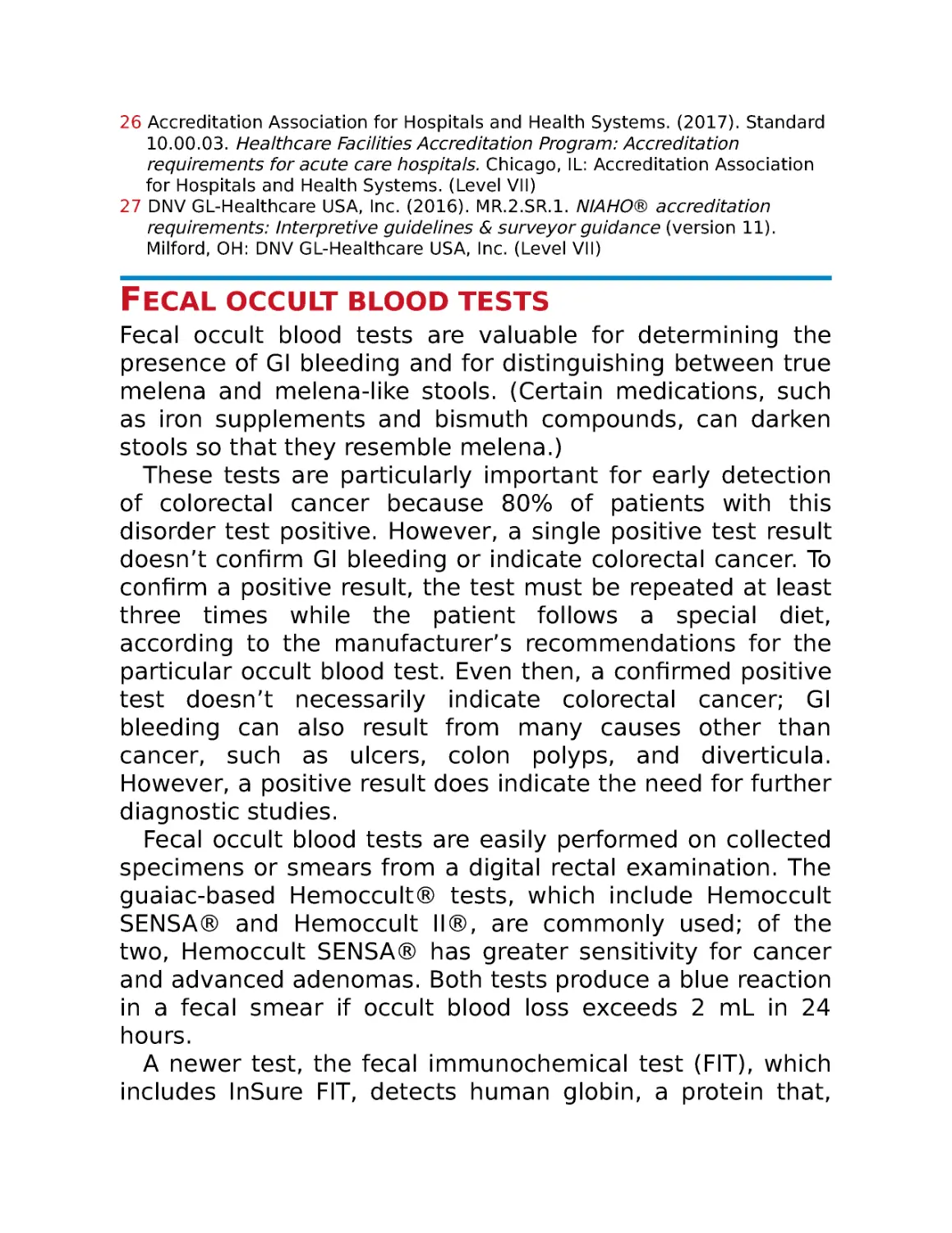 Fecal occult blood tests