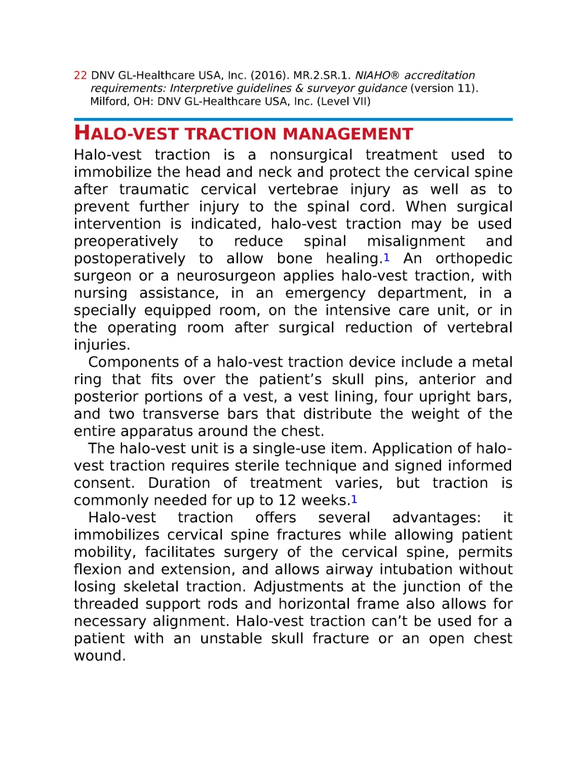 Halo-vest traction management