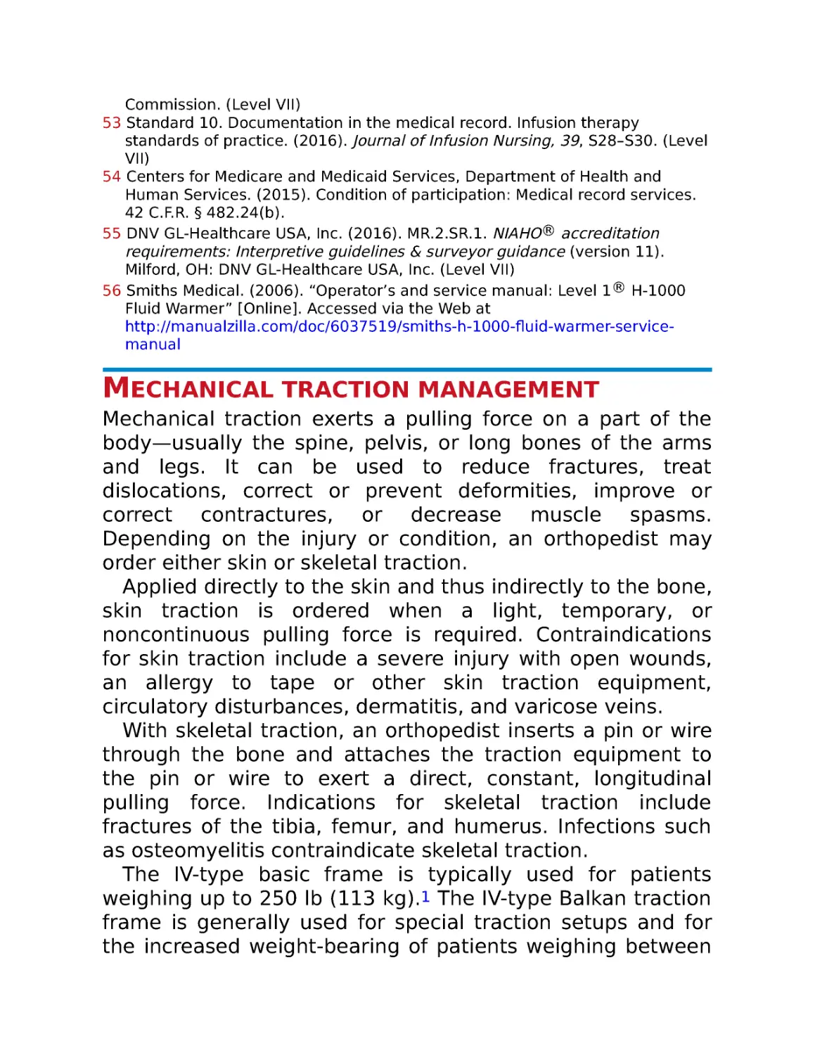 Mechanical traction management