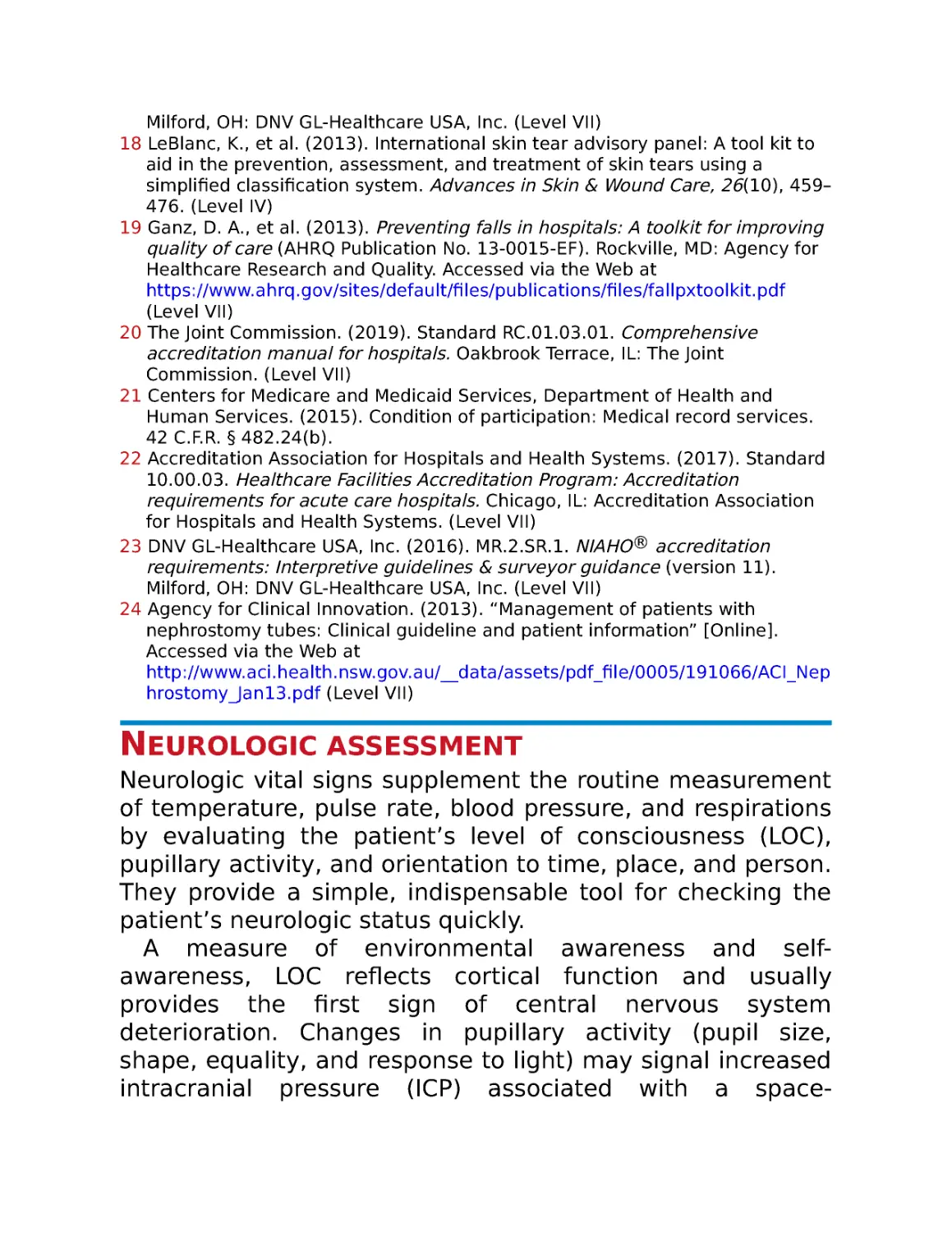 Neurologic assessment