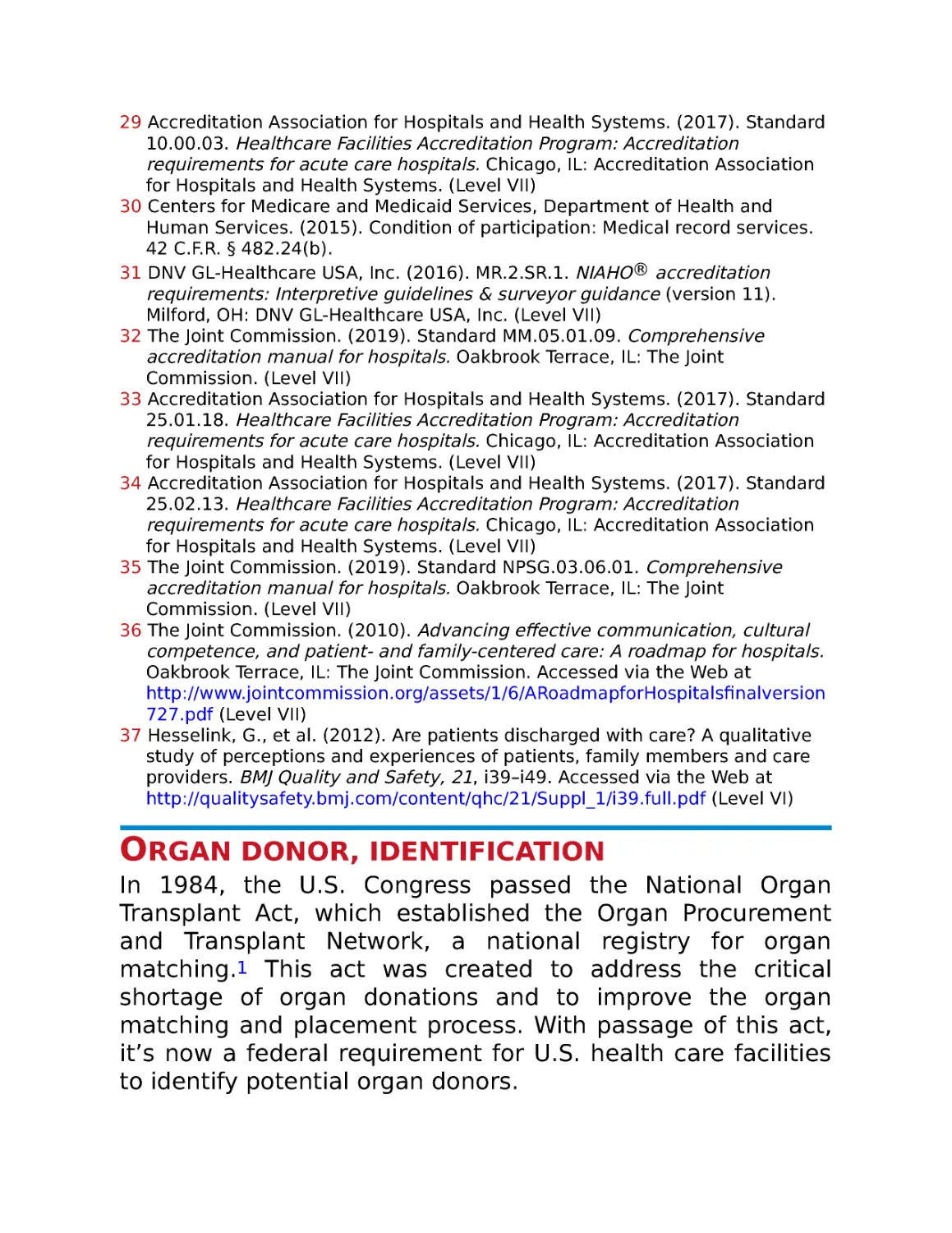 Organ donor, identification