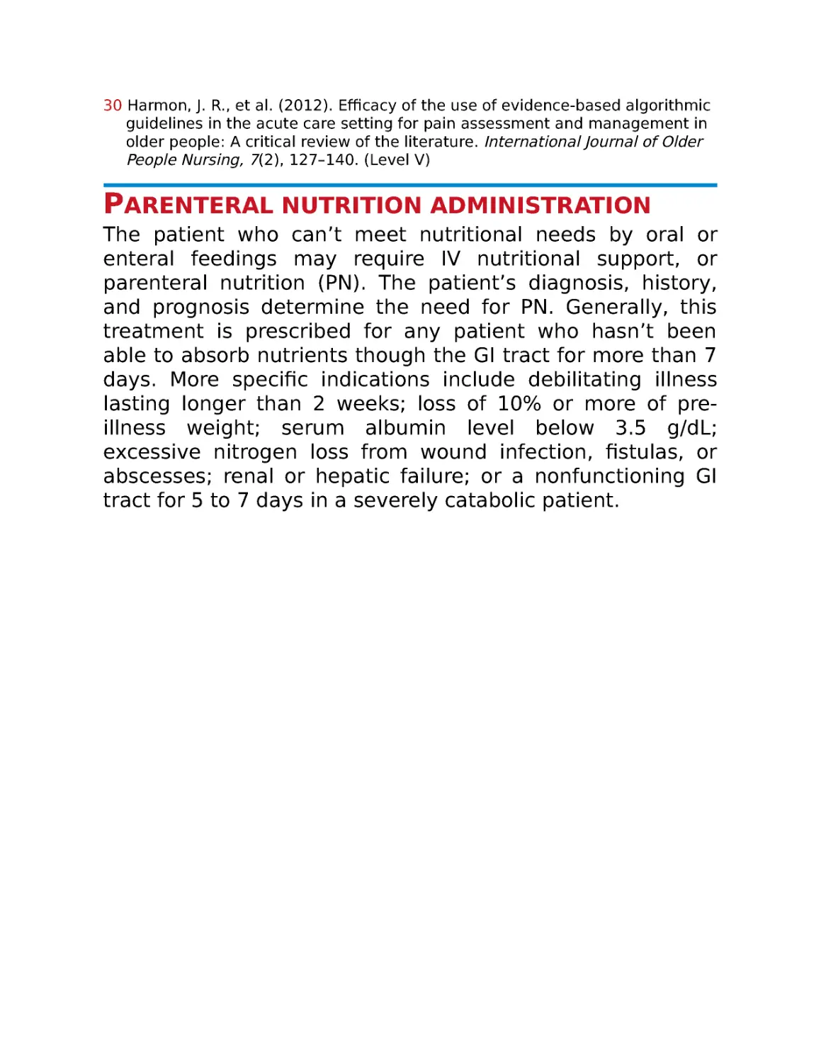 Parenteral nutrition administration