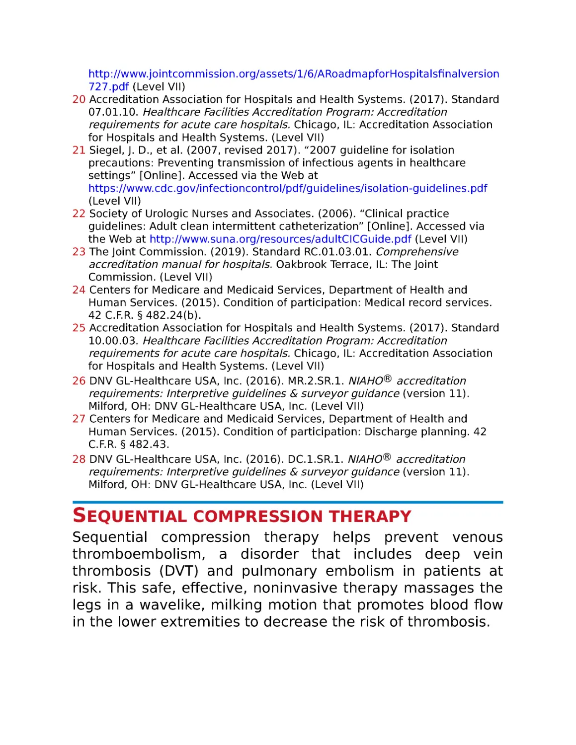 Sequential compression therapy
