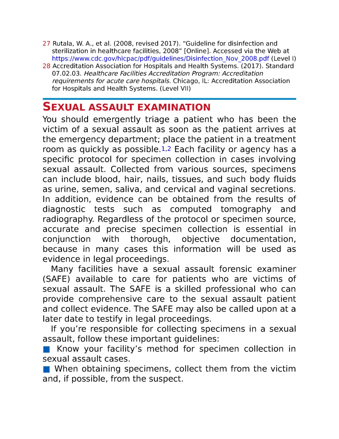 Sexual assault examination