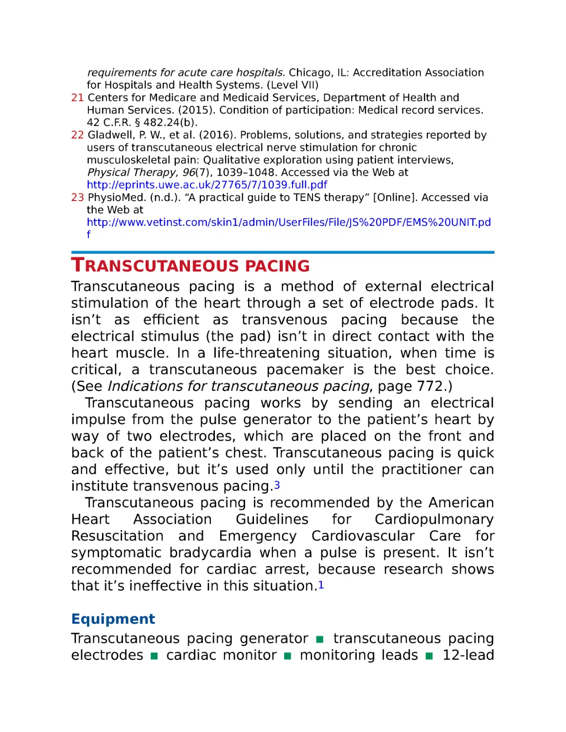 Transcutaneous pacing