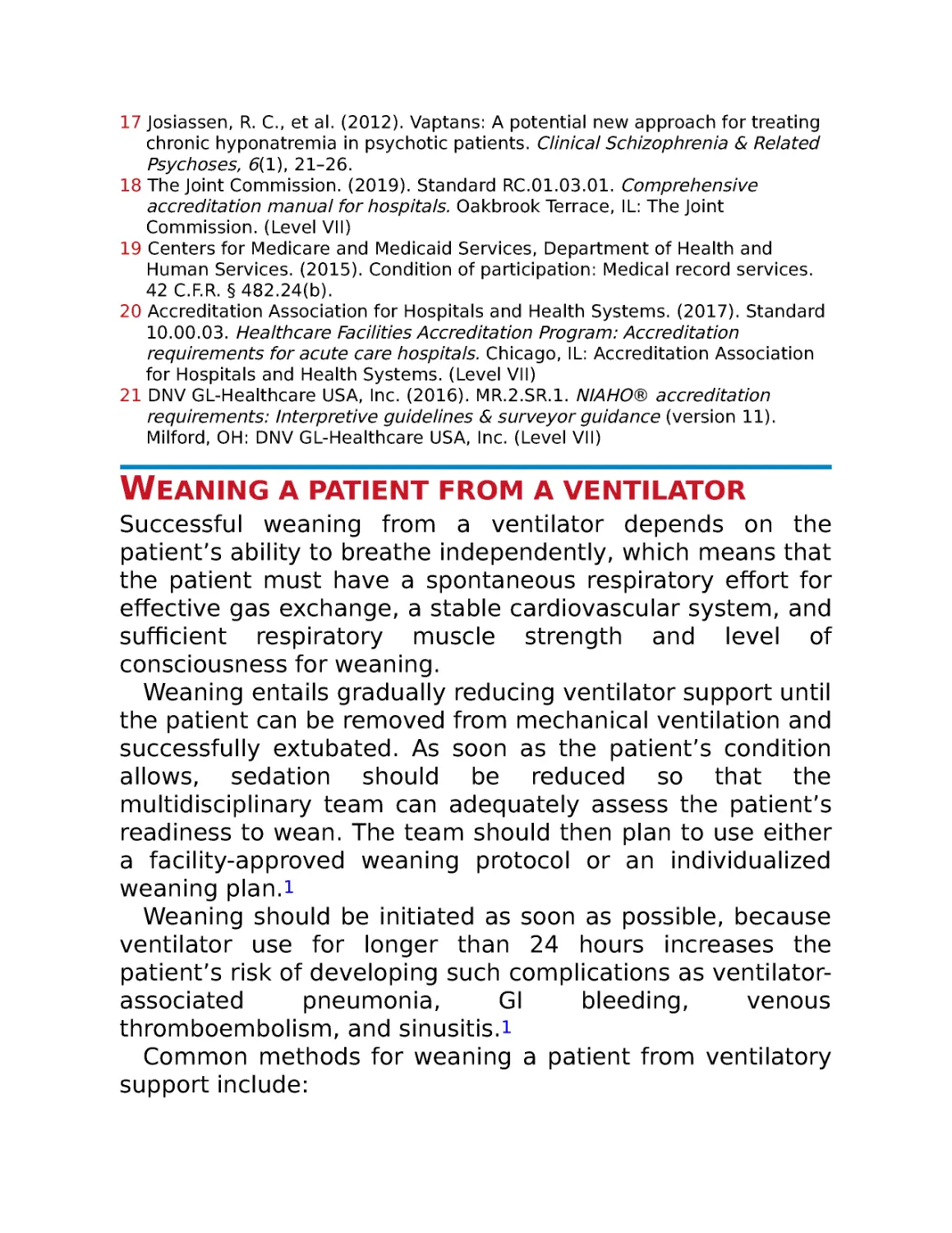 Weaning a patient from a ventilator