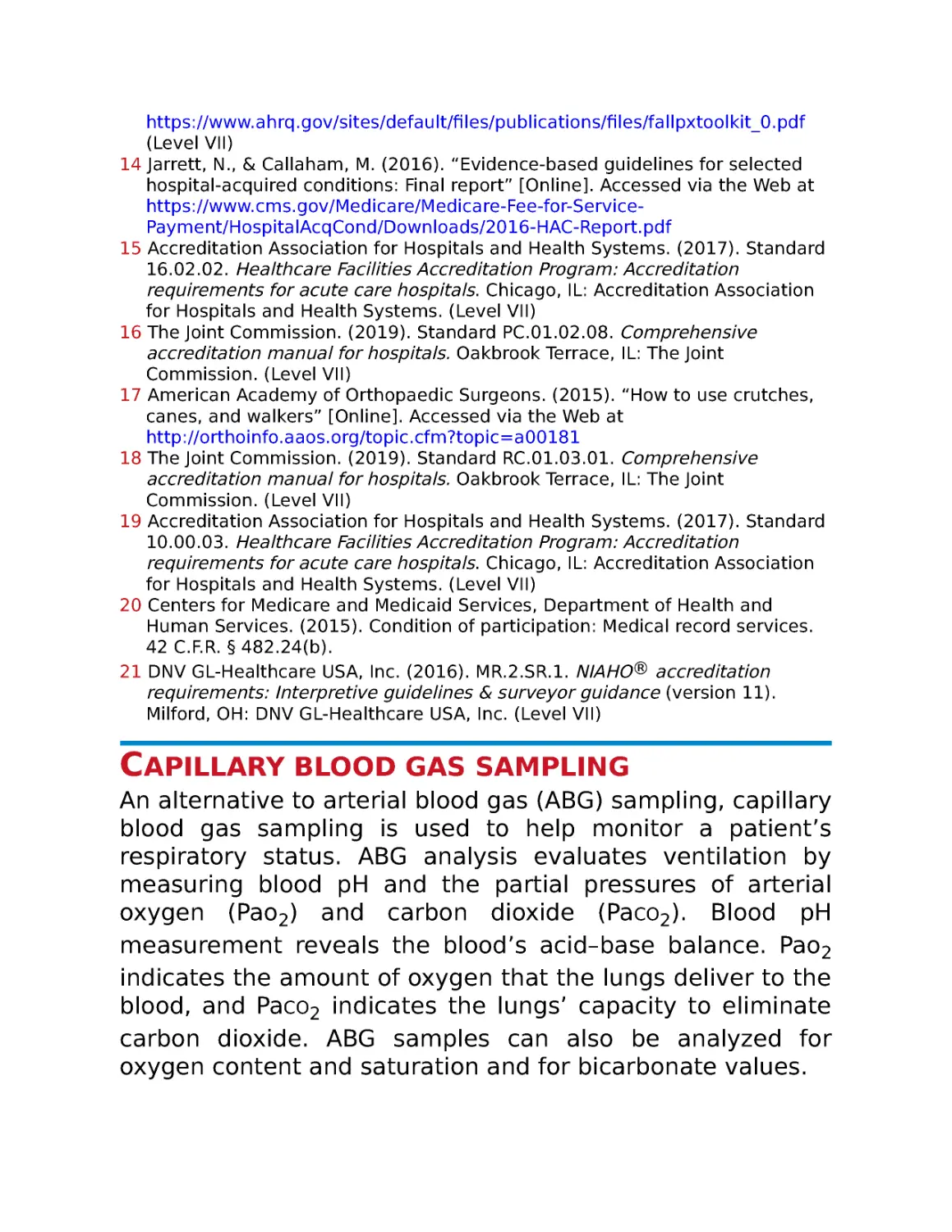 Capillary blood gas sampling