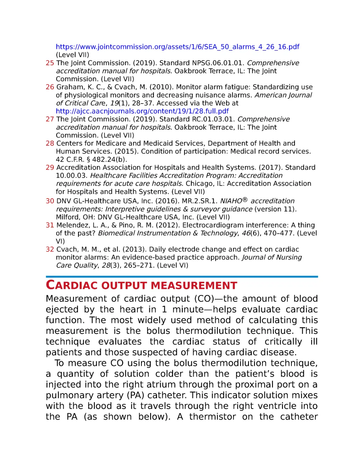 Cardiac output measurement