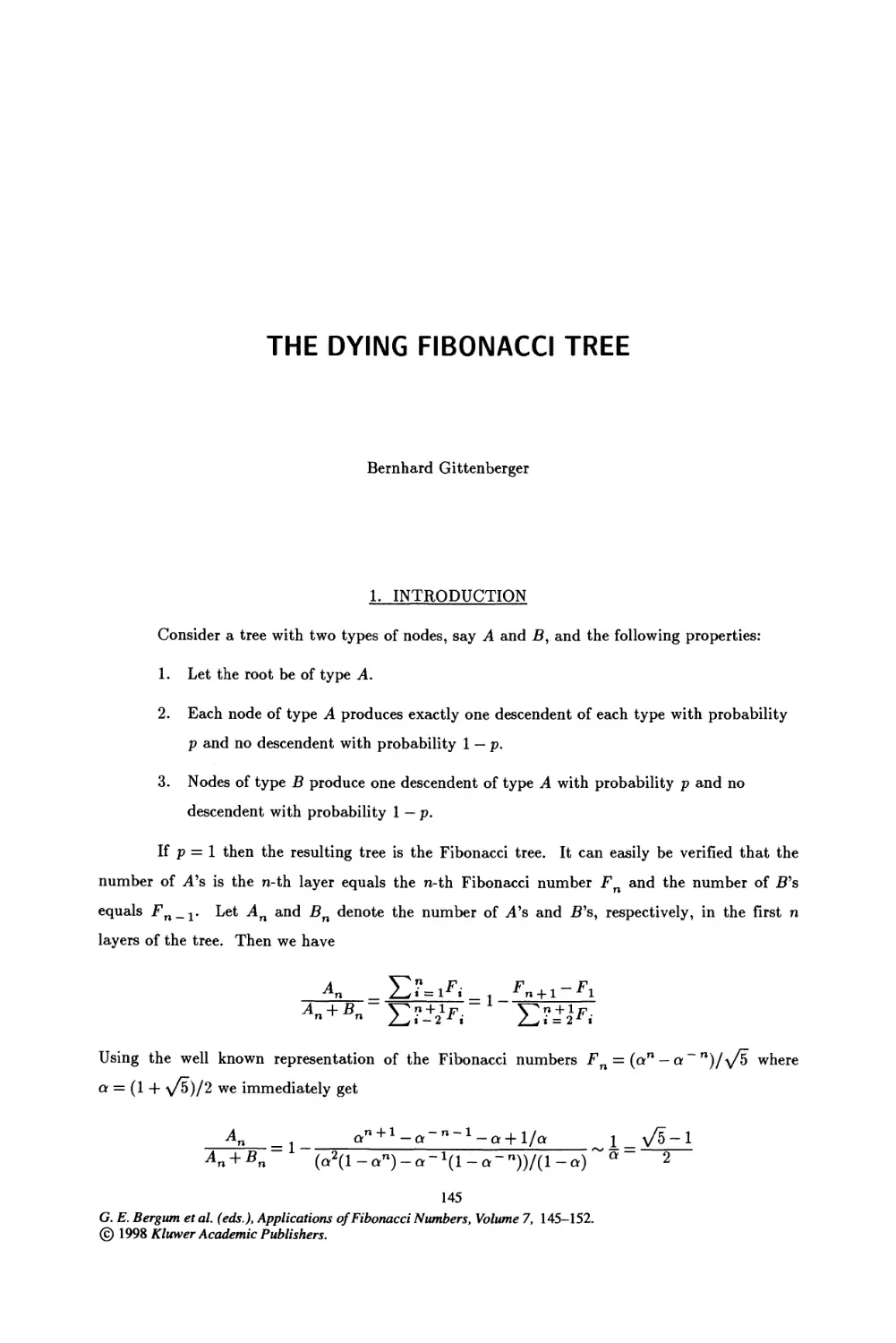 18. The Dying Fibonacci Tree