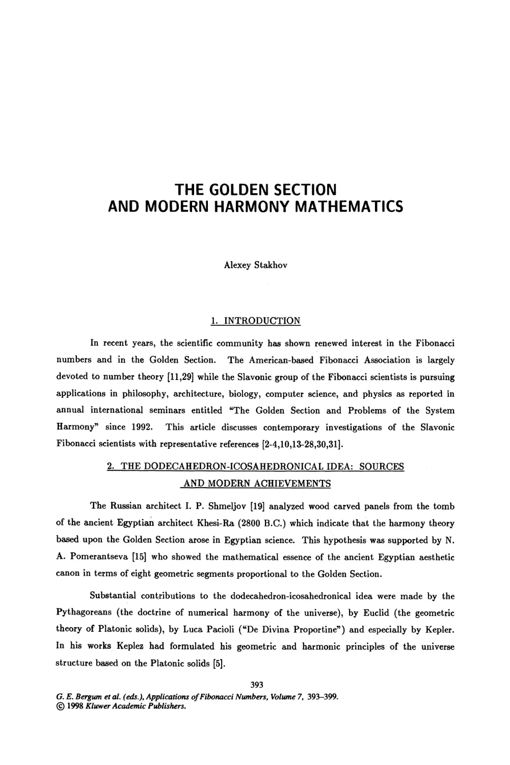 43. The Golden Section and Modern Harmony Mathematics
