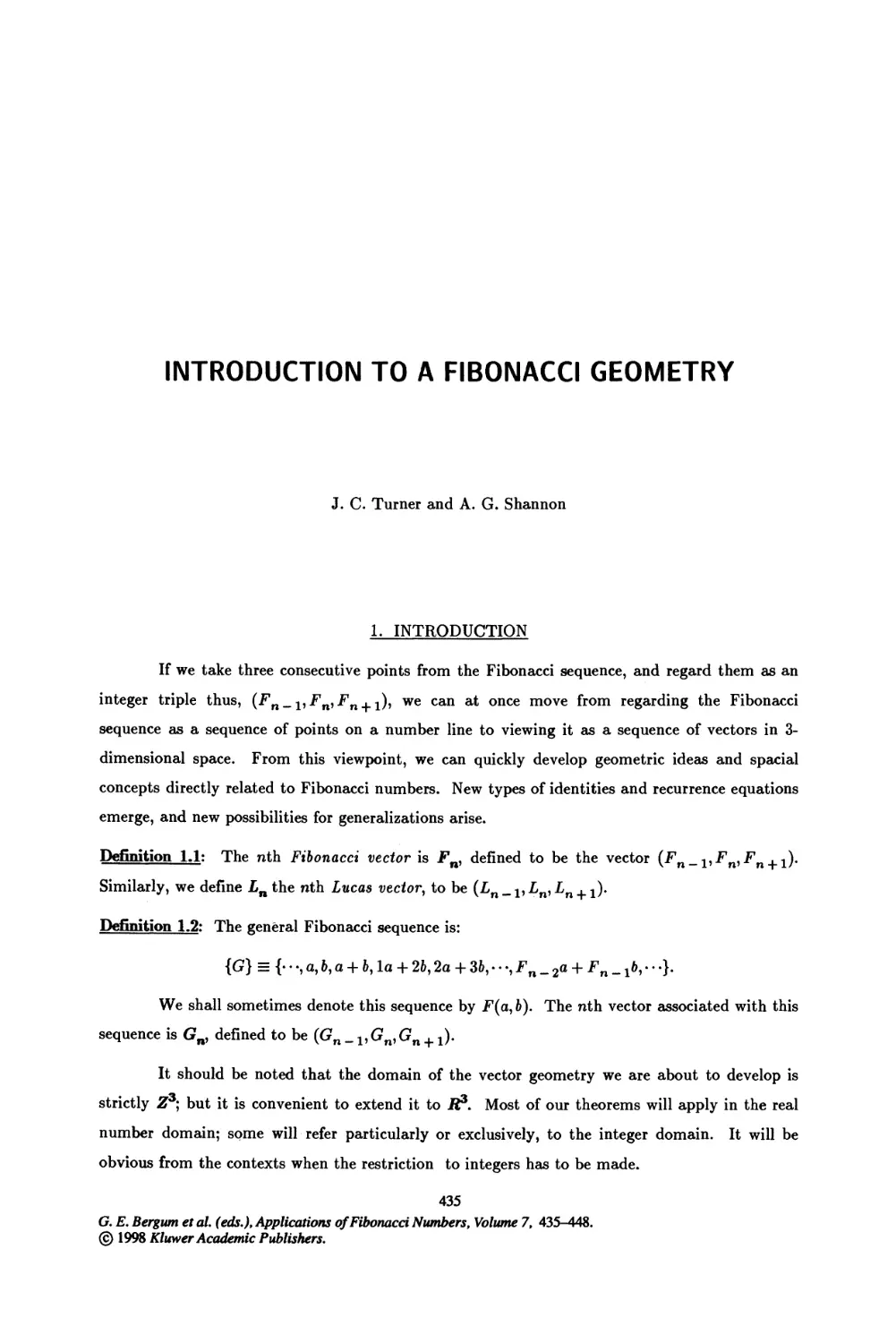48. Introduction to a Fibonacci Geometry
