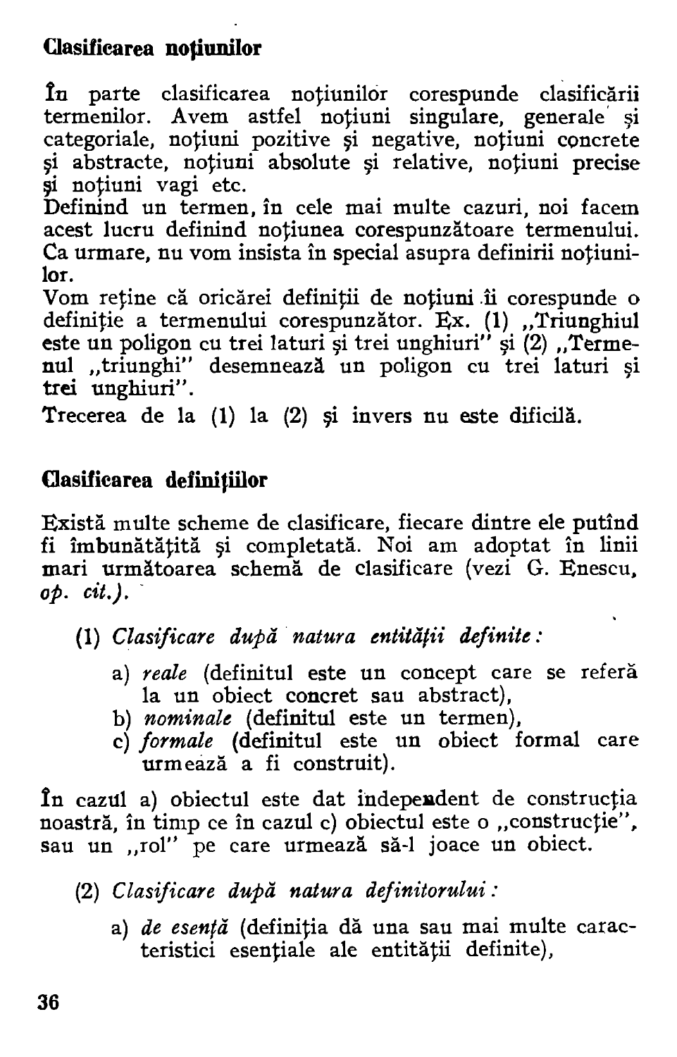 Clasificarea noţiunilor
Clasificarea definiţiilor