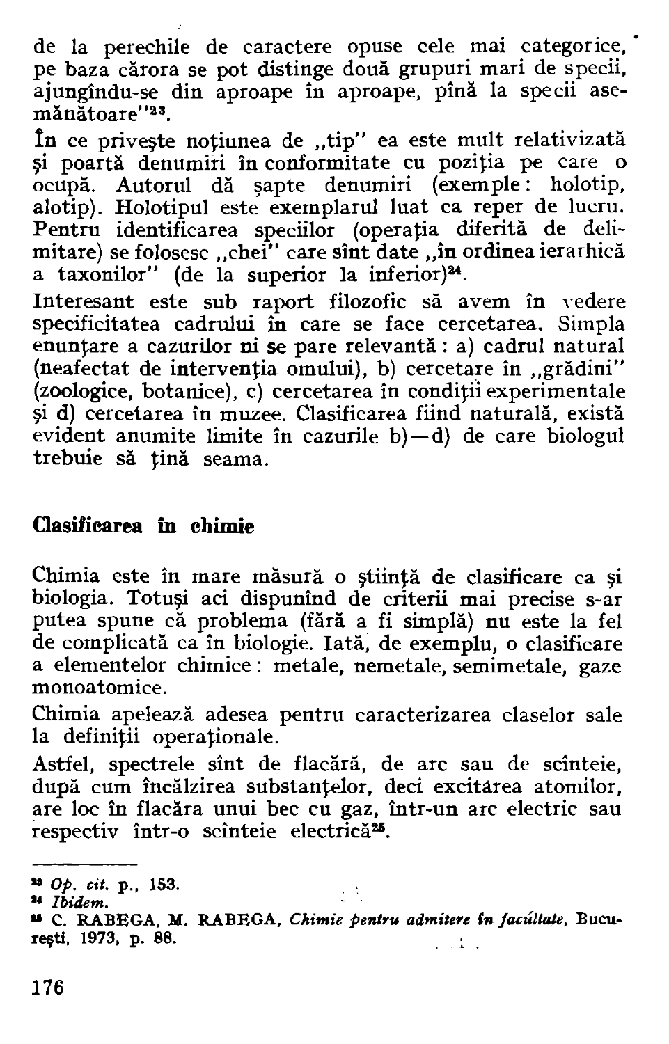 Clasificarea în chimie