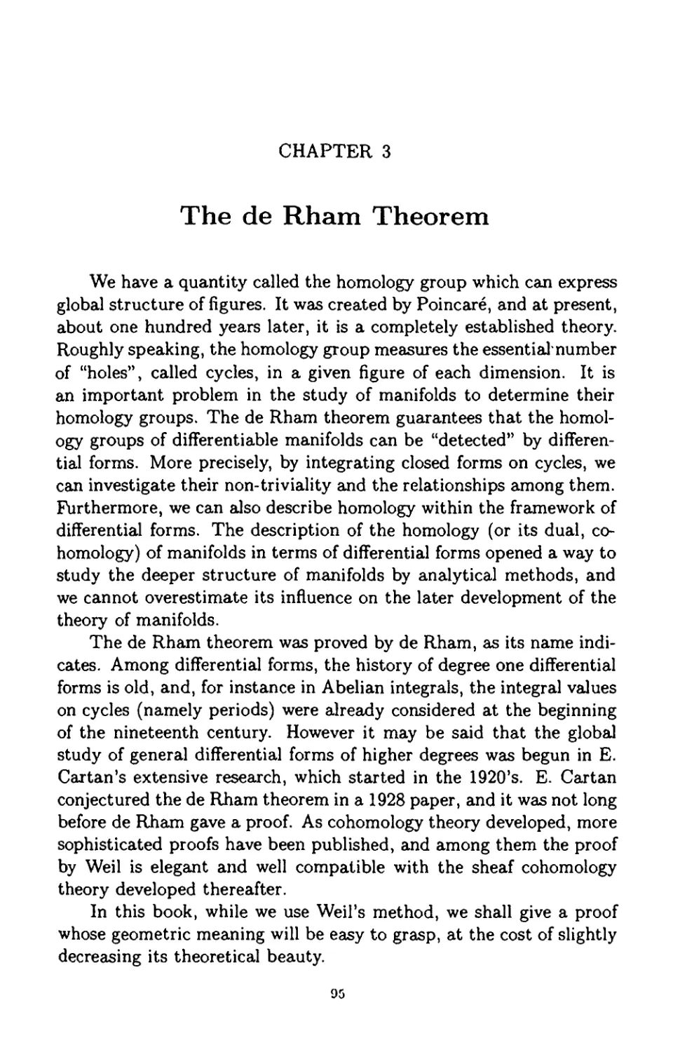 Chapter 3 The de Rham Theorem