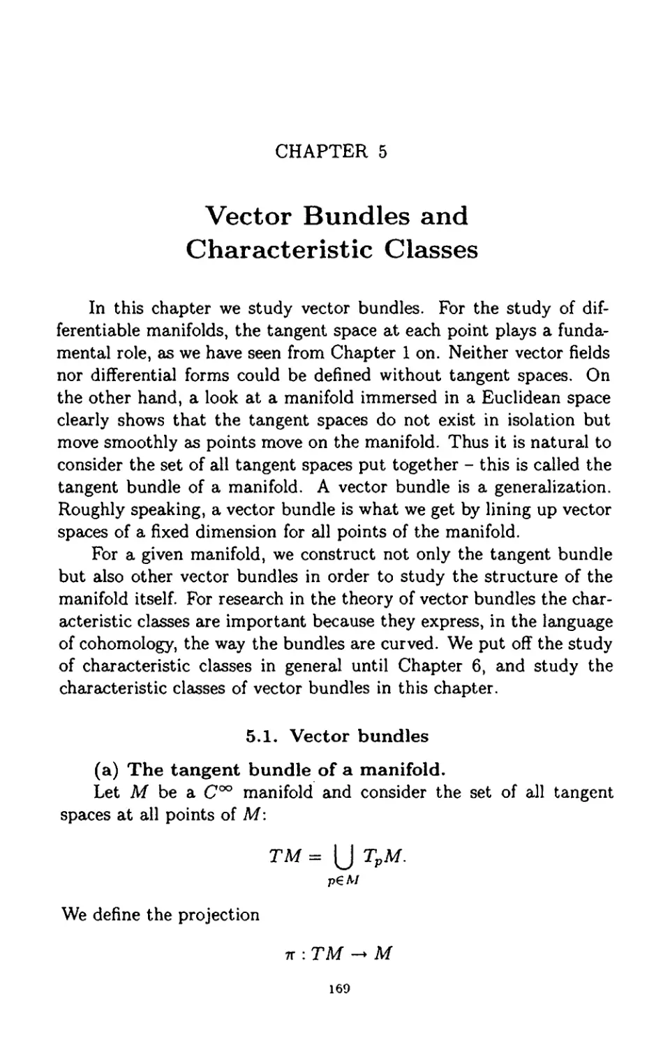 Chapter 5 Vector Bundles and Characteristic Classes