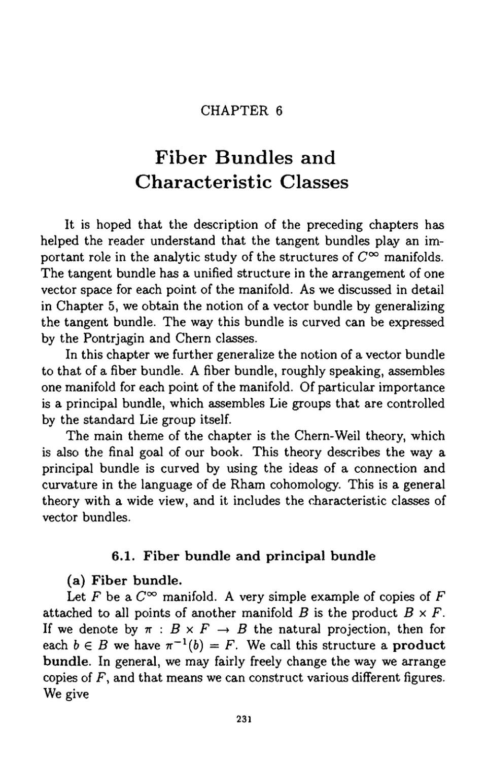 Chapter 6 Fiber Bundles and Characteristic Classes