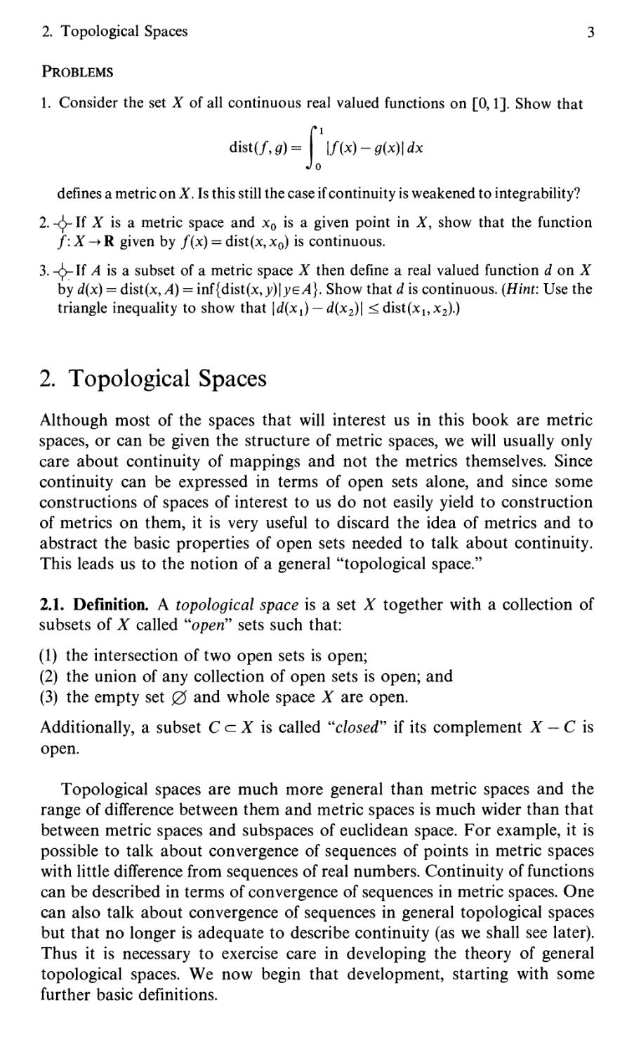 2. Topological Spaces