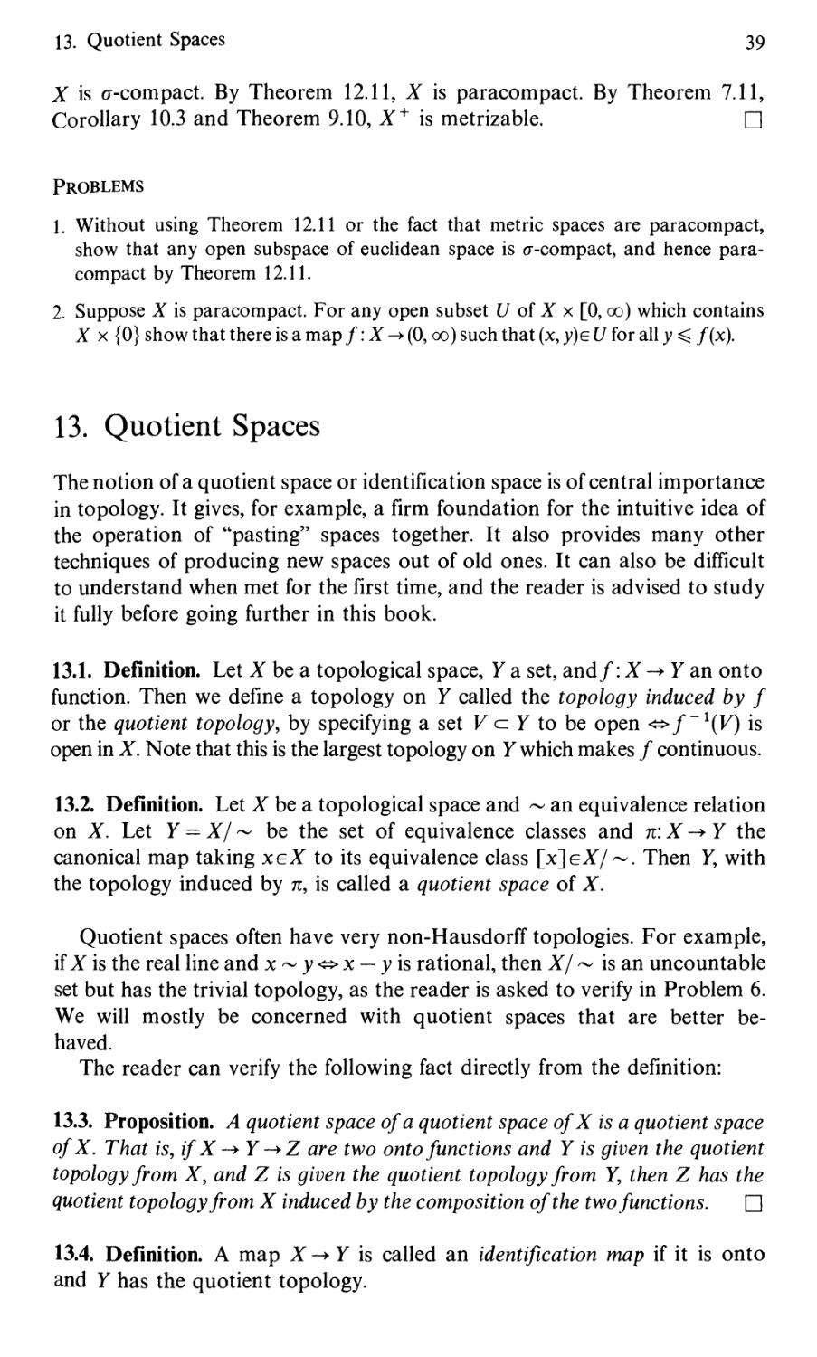 13. Quotient Spaces