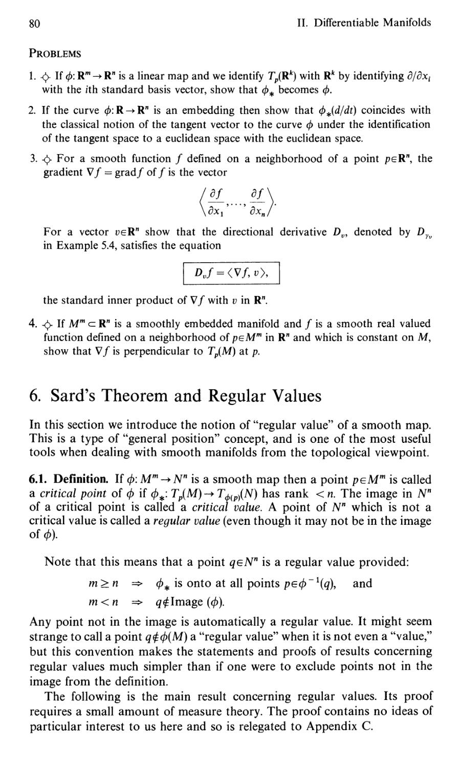 6. Sard's Theorem and Regular Values
