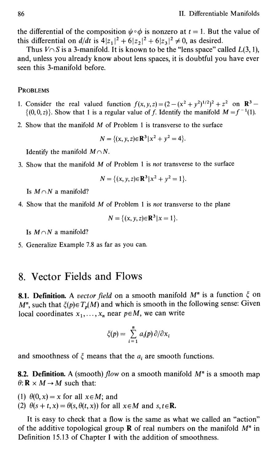8. Vector Fields and Flows